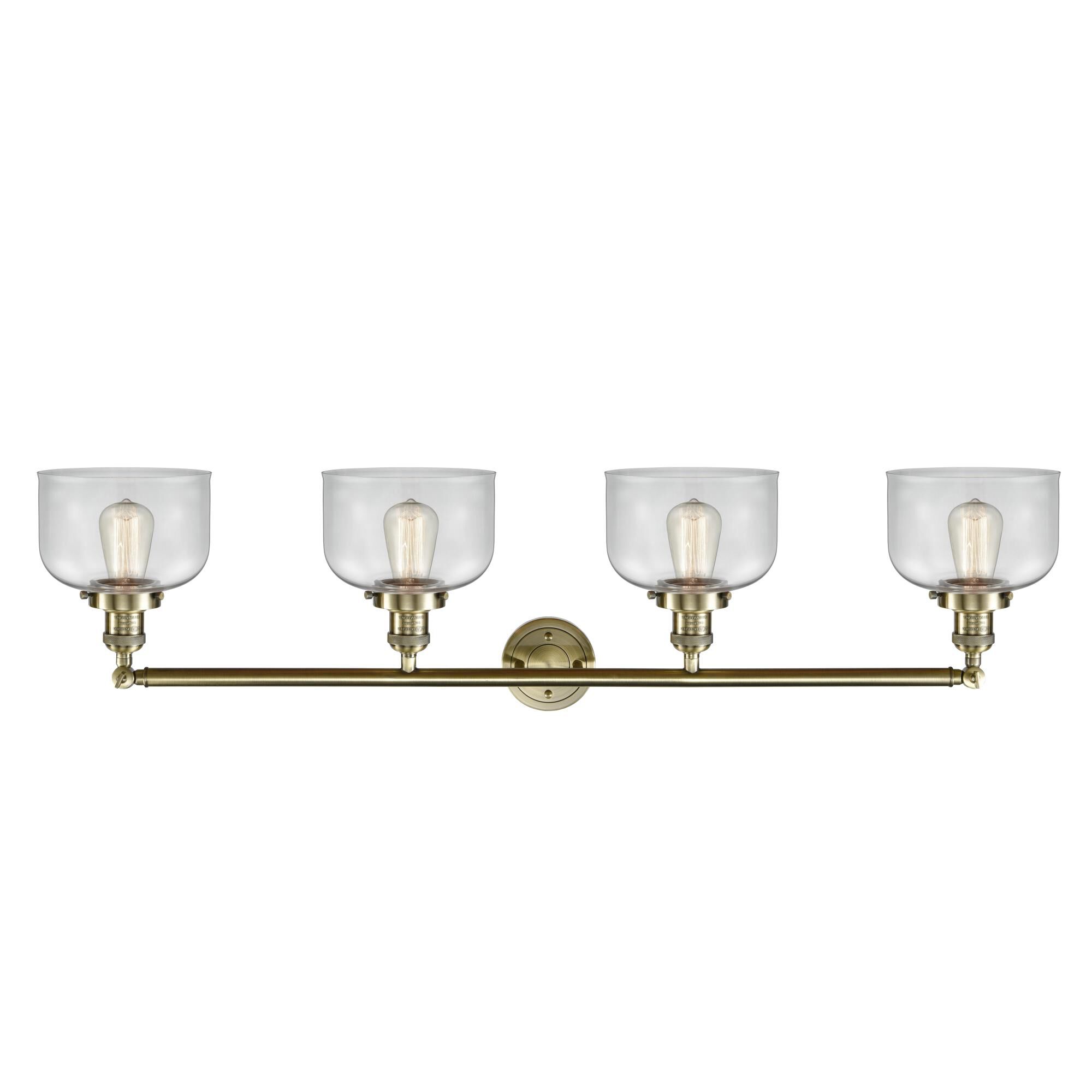 Shown in Antique Brass finish and Clear glass and Adjustable Swivels accent