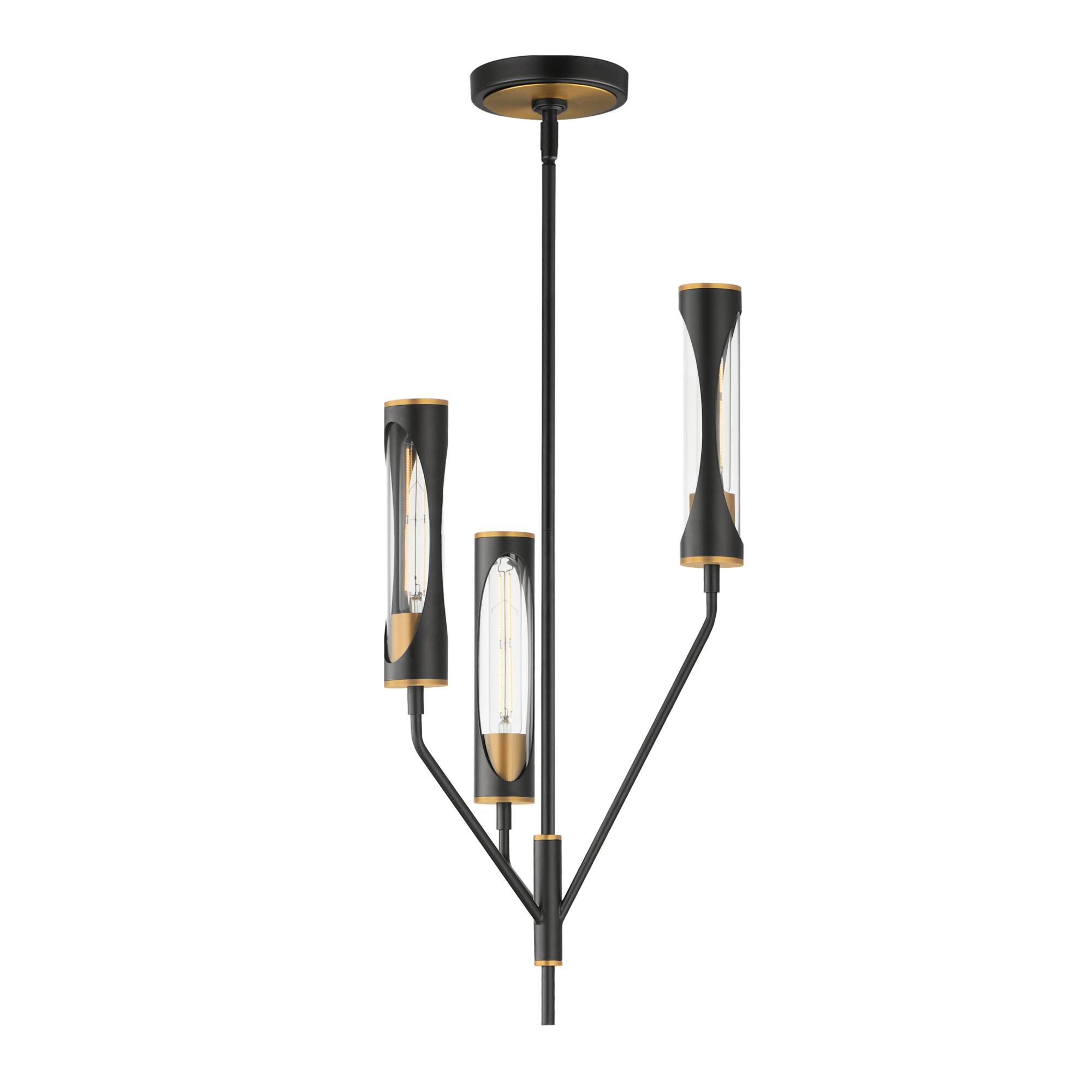 Shown in Black and Antique Brass finish and Clear glass