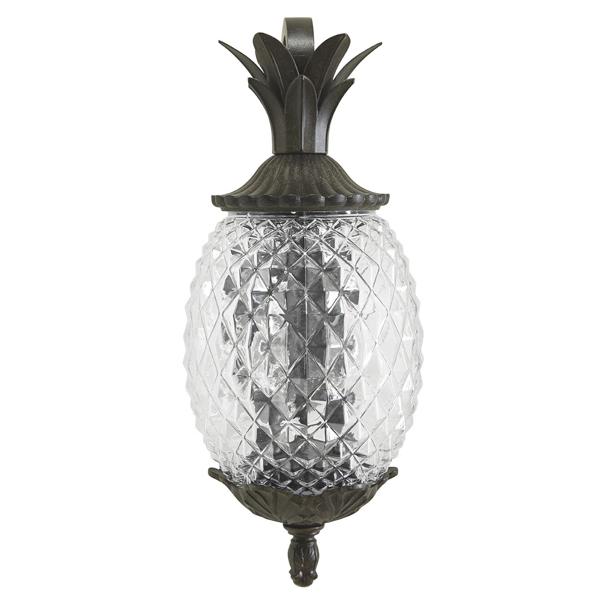 Shown in Black Coral finish and Clear Pineapple glass