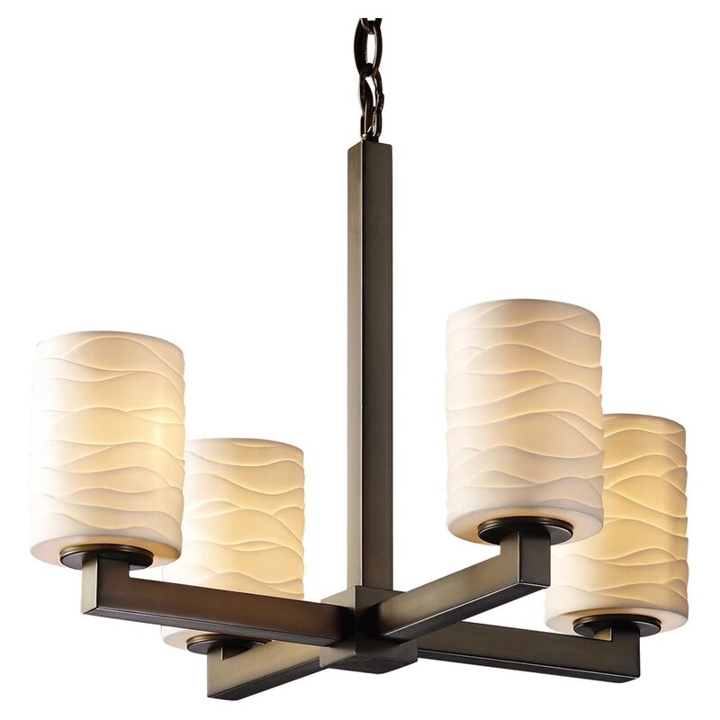 Limoges 21 Inch 4 Light Mini Chandelier by Justice Design Group