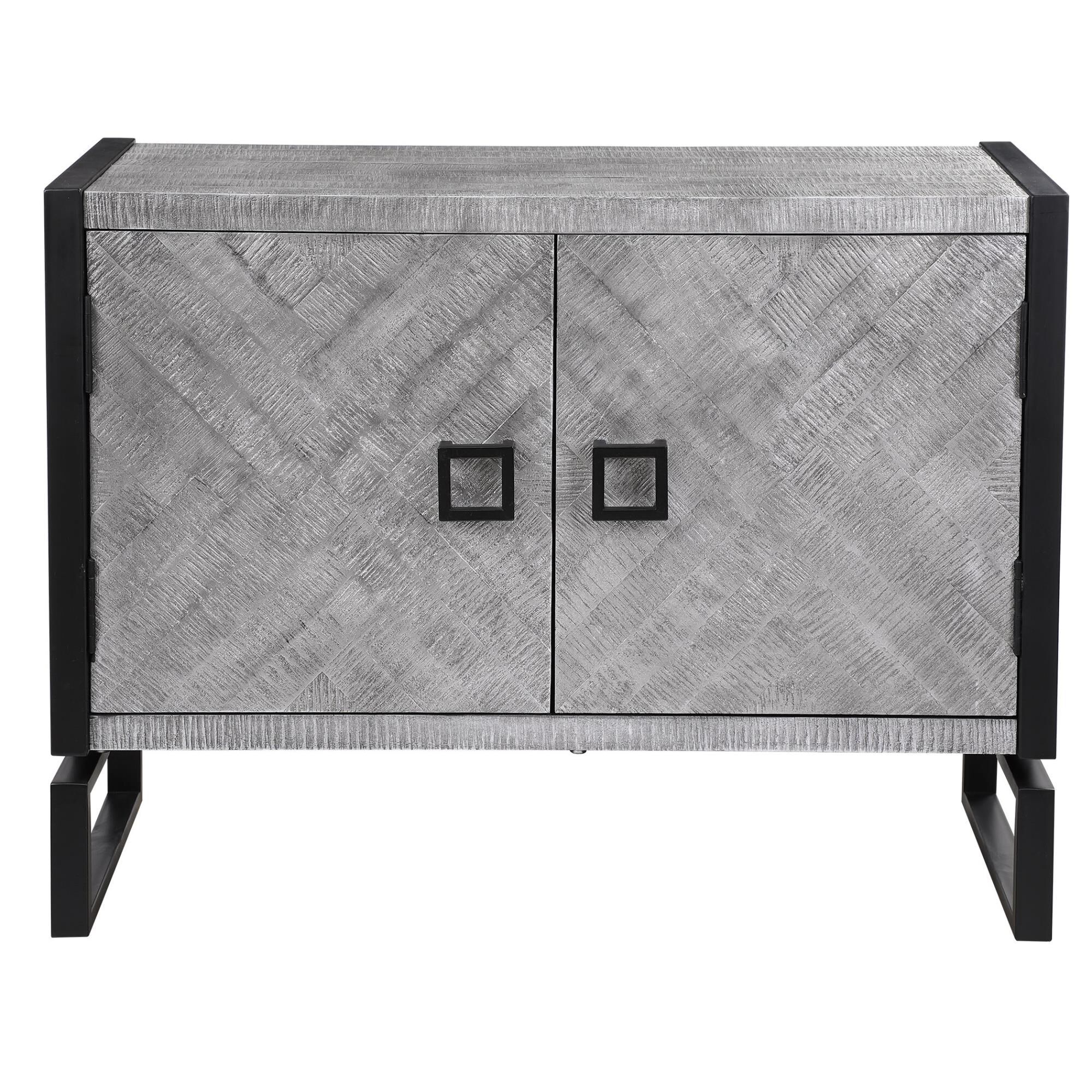 Shown in Showcasing Ties To Bohemian And Global Styles, This Versatile Two Door Cabinet Features A Chiseled H finish