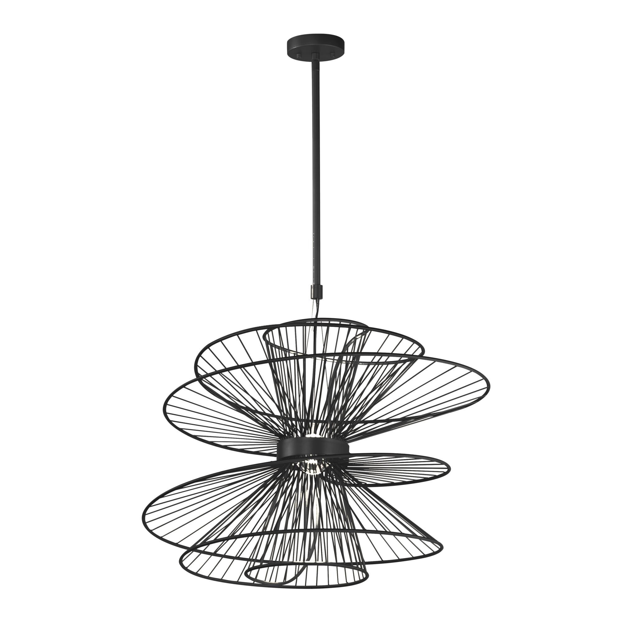 Shown in Black finish and Glass shade