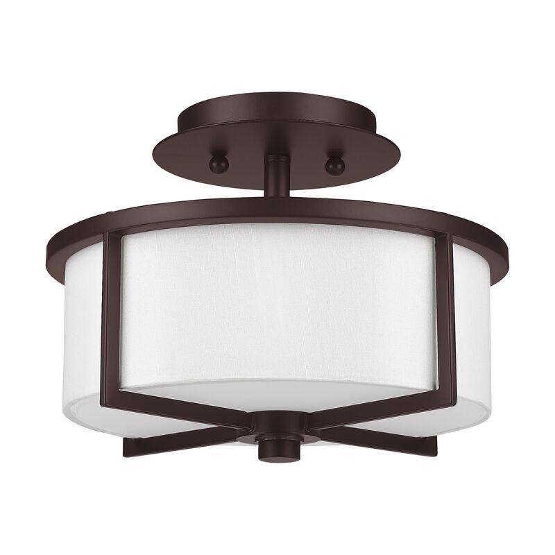 Wesley 11 Inch 2 Light Semi Flush Mount by Livex Lighting