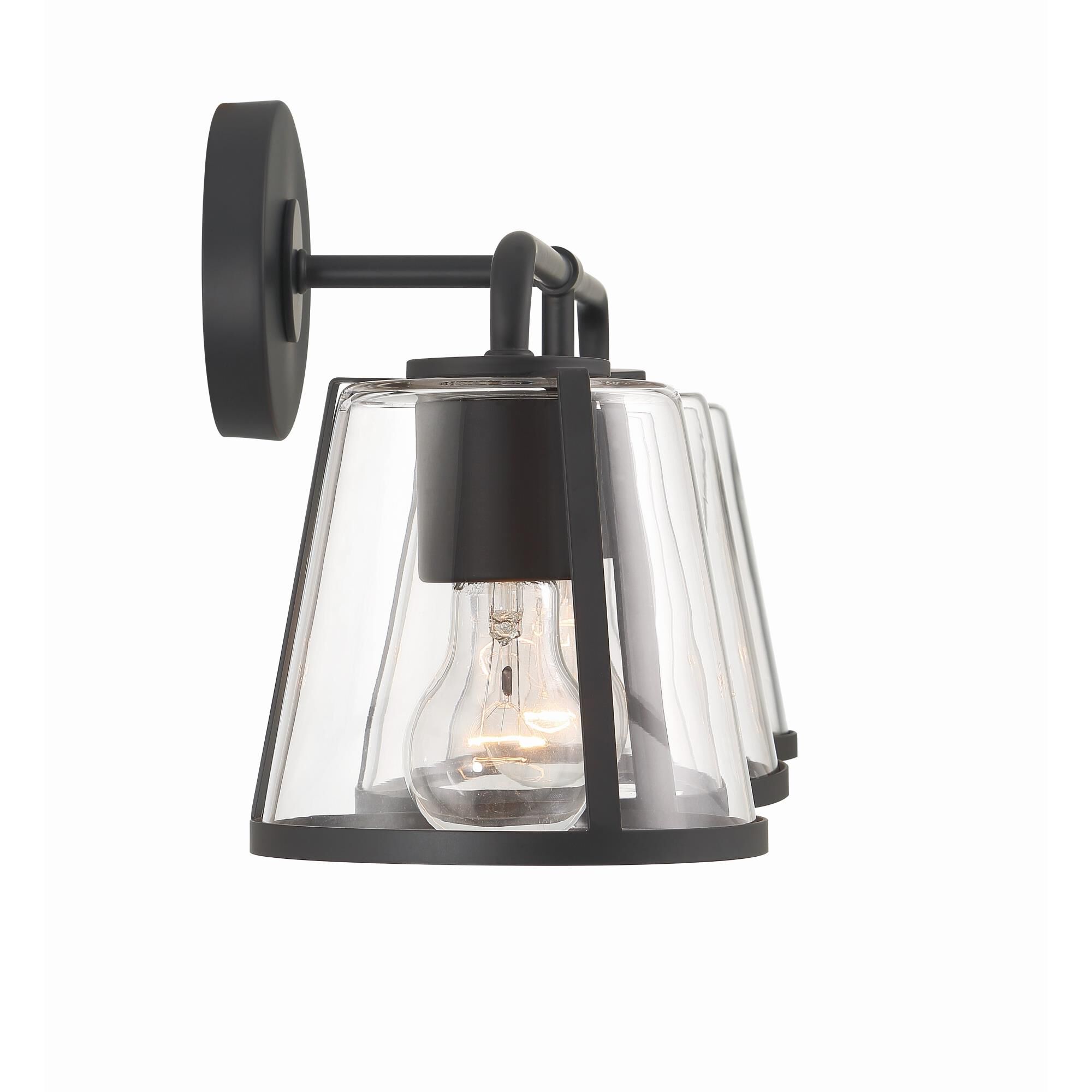 Shown in Black finish and Clear glass and Clear Glass shade