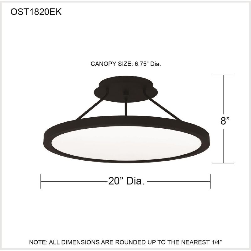 Outskirts 20 Inch 1 Light LED Semi Flush Mount by Quoizel