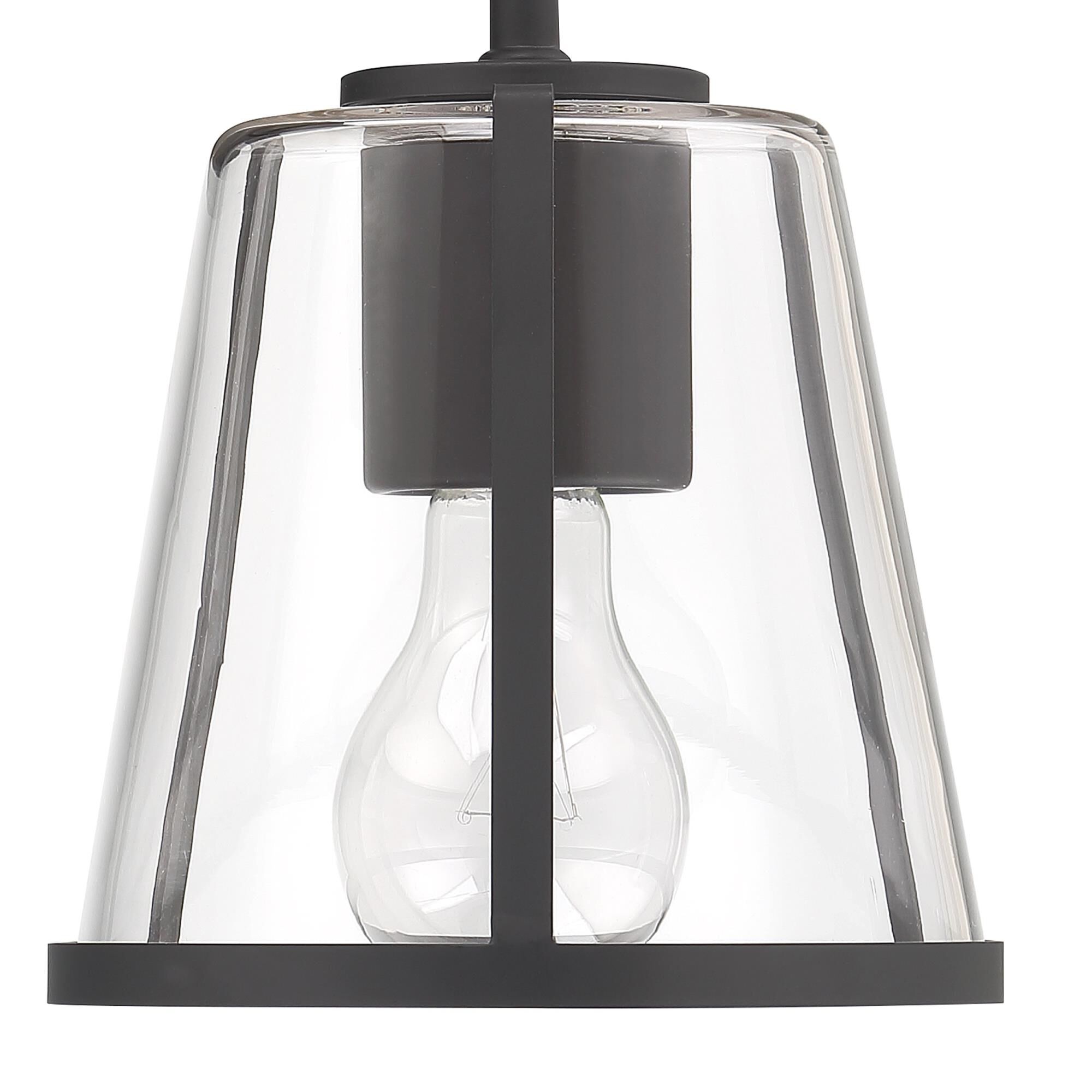 Shown in Black finish and Clear glass and Clear Glass shade