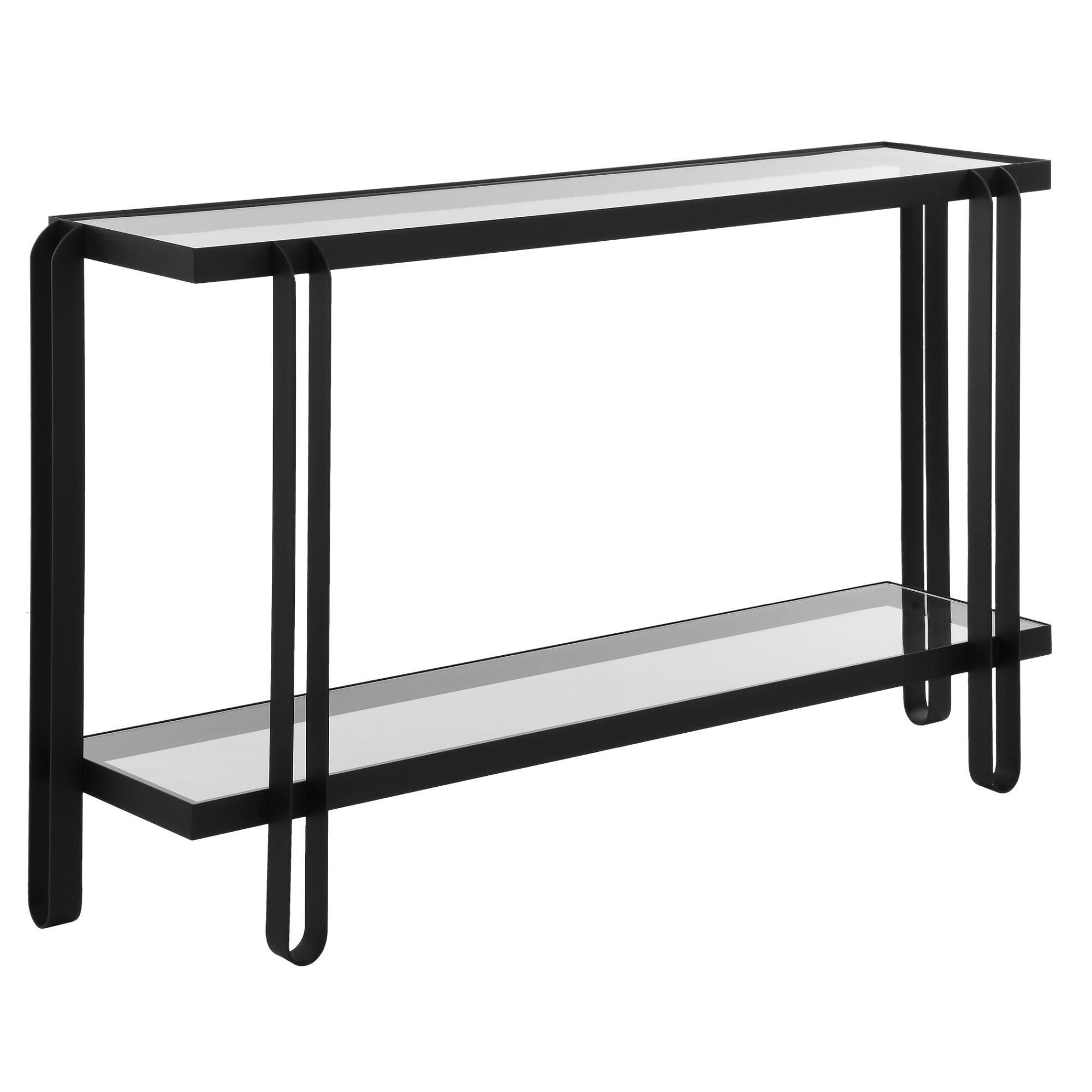 Shown in An Elegant Silhouette Console Table With Simple Clean Cut Lines And Enriched With Added Curves. Feat finish