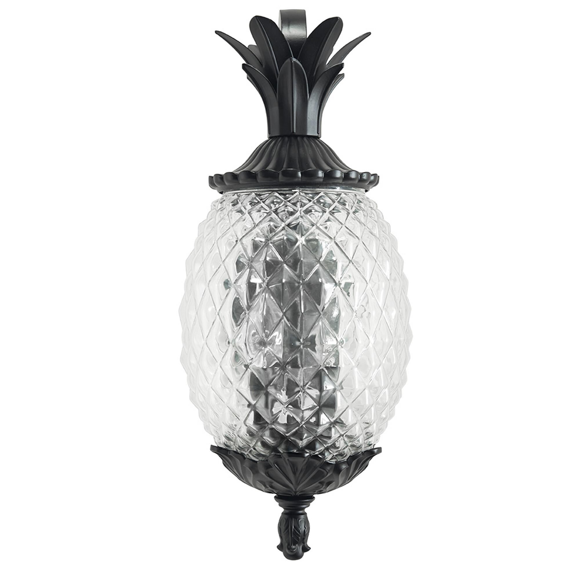 Shown in Matte Black finish and Clear Pineapple glass