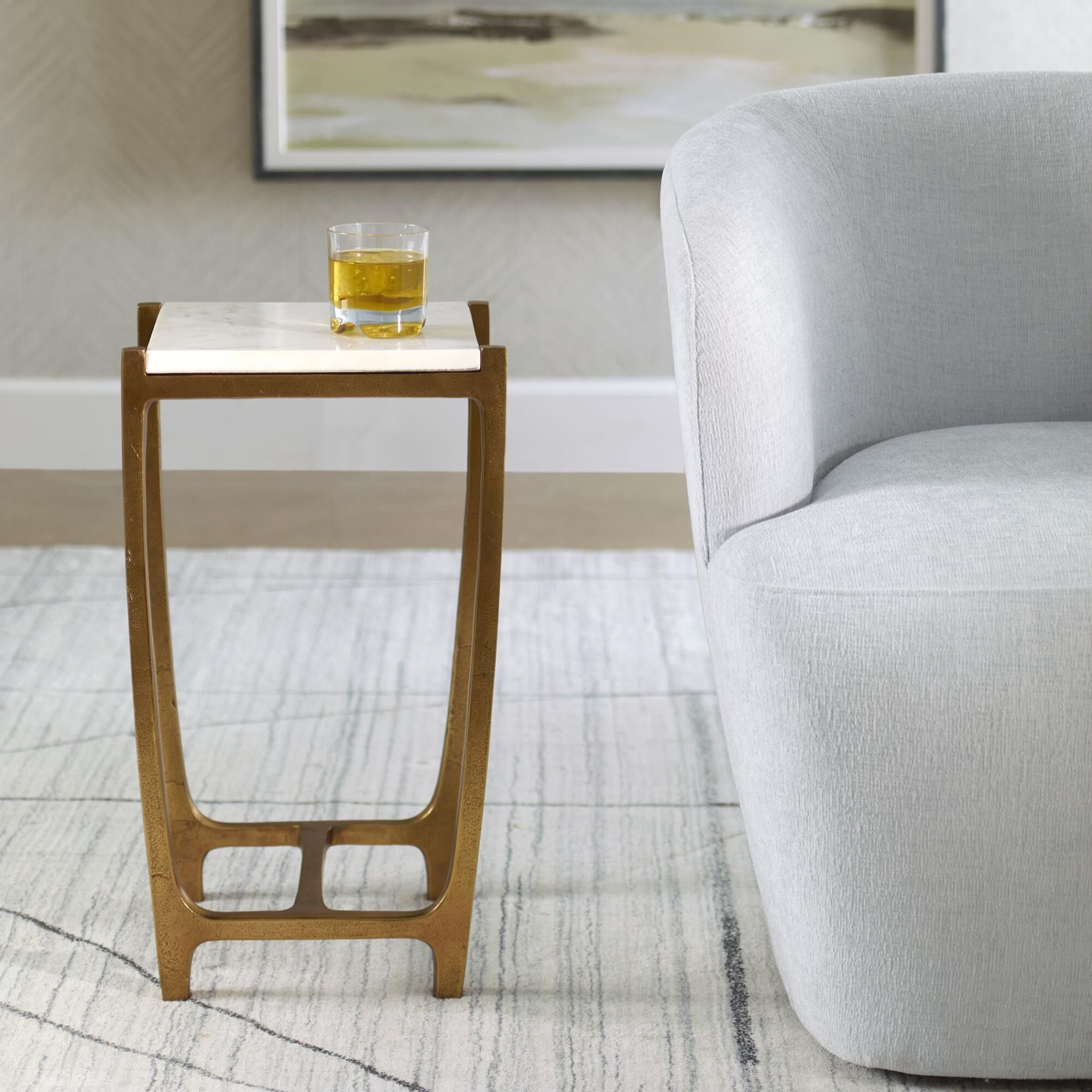 Shown in With Understated Sophistication, The Affinity Accent Table Complements With Ease. Featuring A Shapel finish