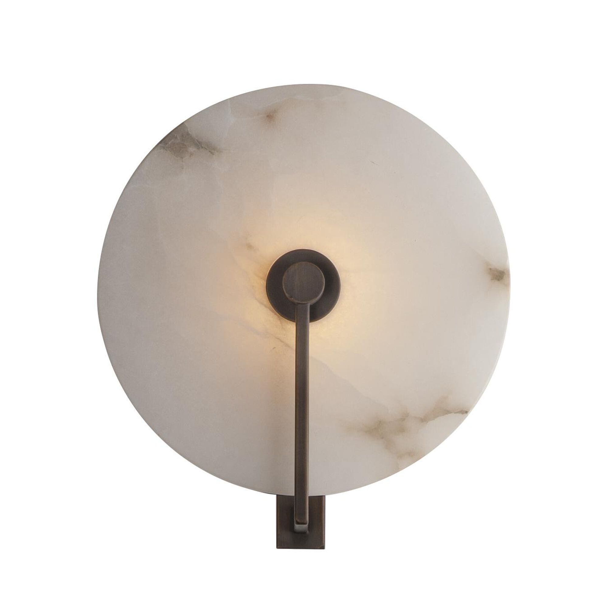 Shown in Dark Bronze finish and White Alabaster glass and Spanish Alabaster shade