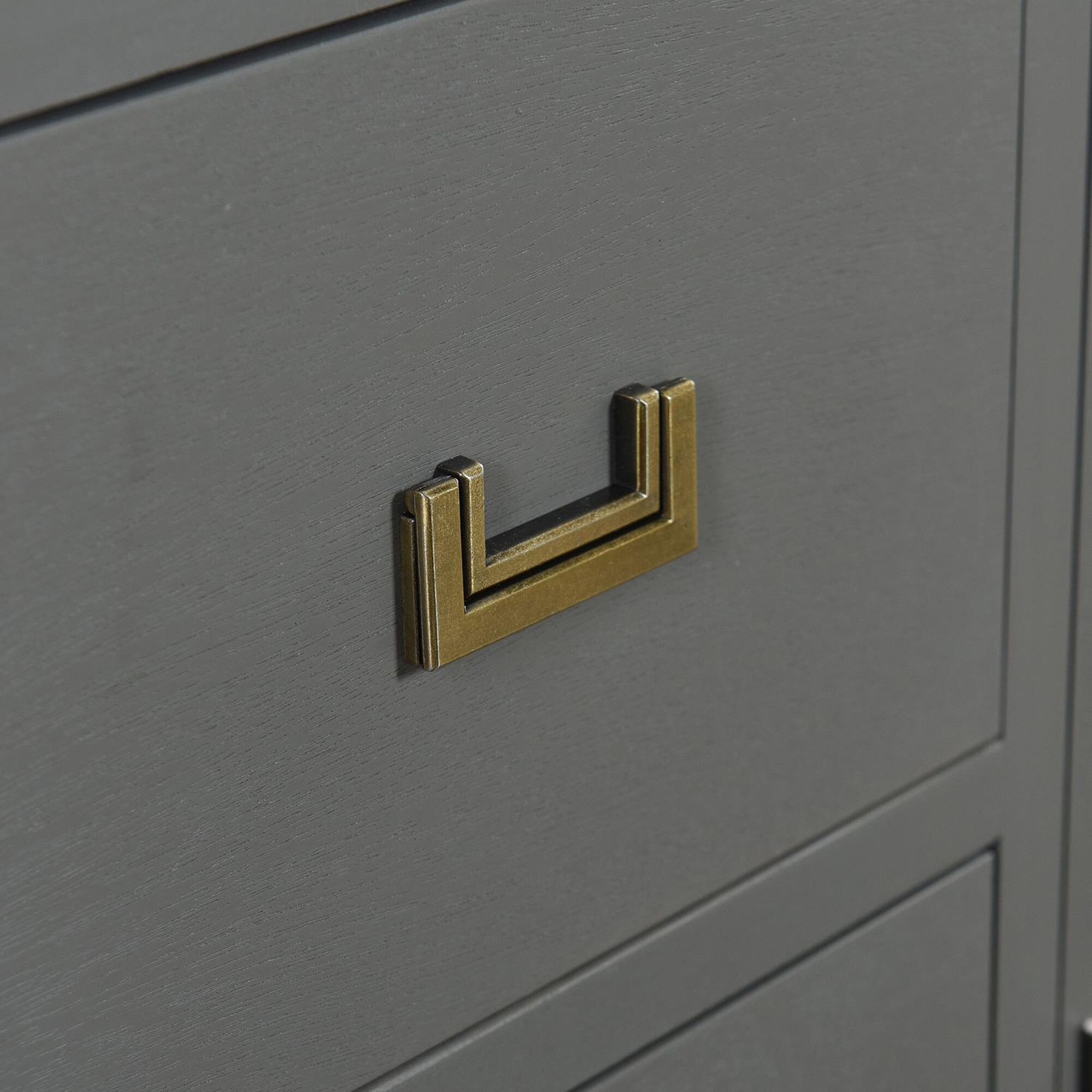 Shown in Carbon Gray, Antique Gold finish