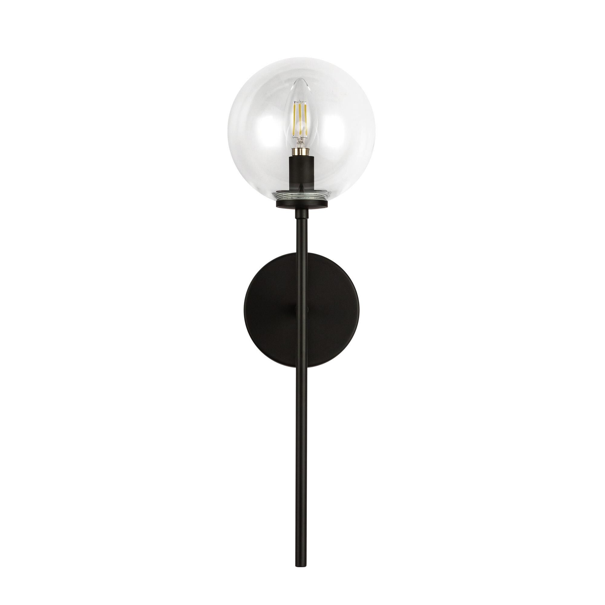 Shown in Aged Brass/Clear Glass|matte Black/Clear Glass finish and Clear glass and Clear Glass shade