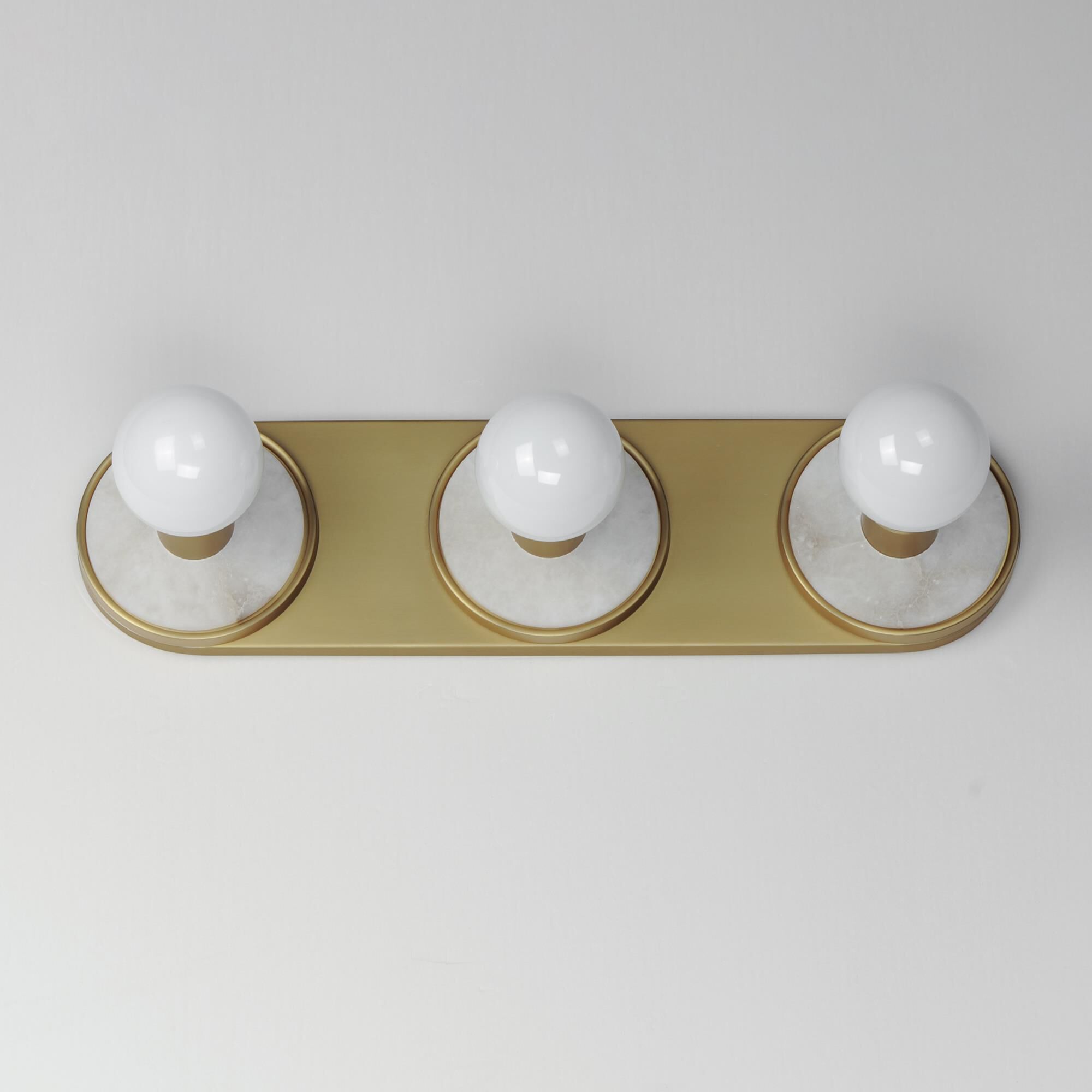 Shown in Whit Alabaster / Natural Aged Brass finish