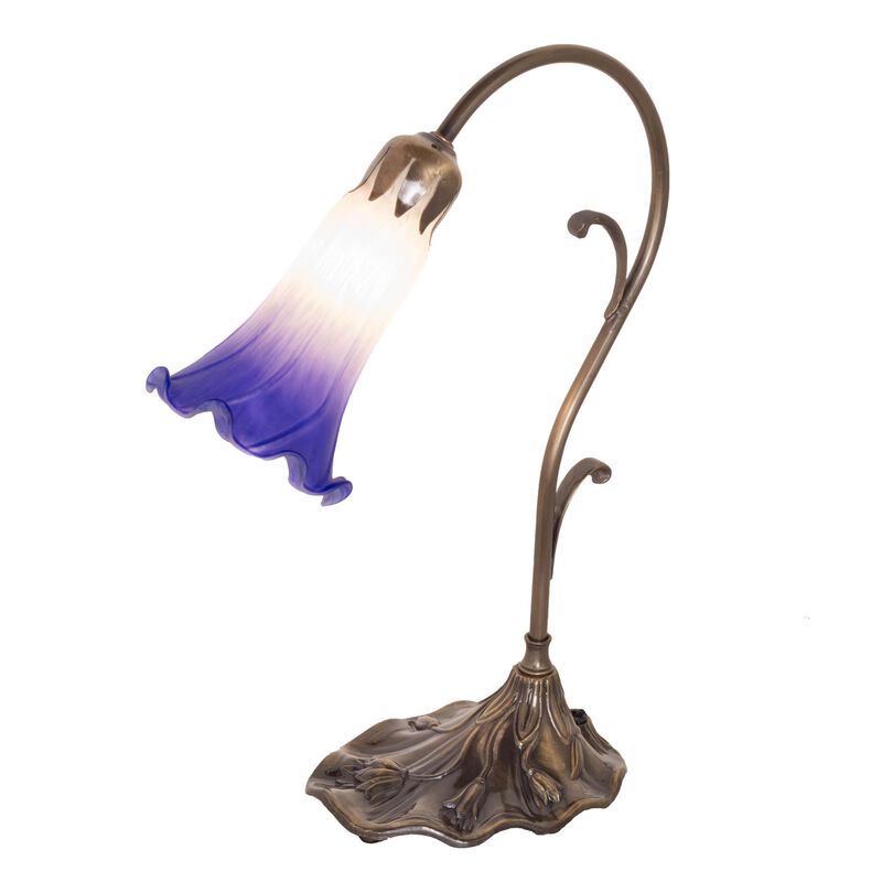 Blue Pond Lily 15 Inch Table Lamp by Meyda Lighting