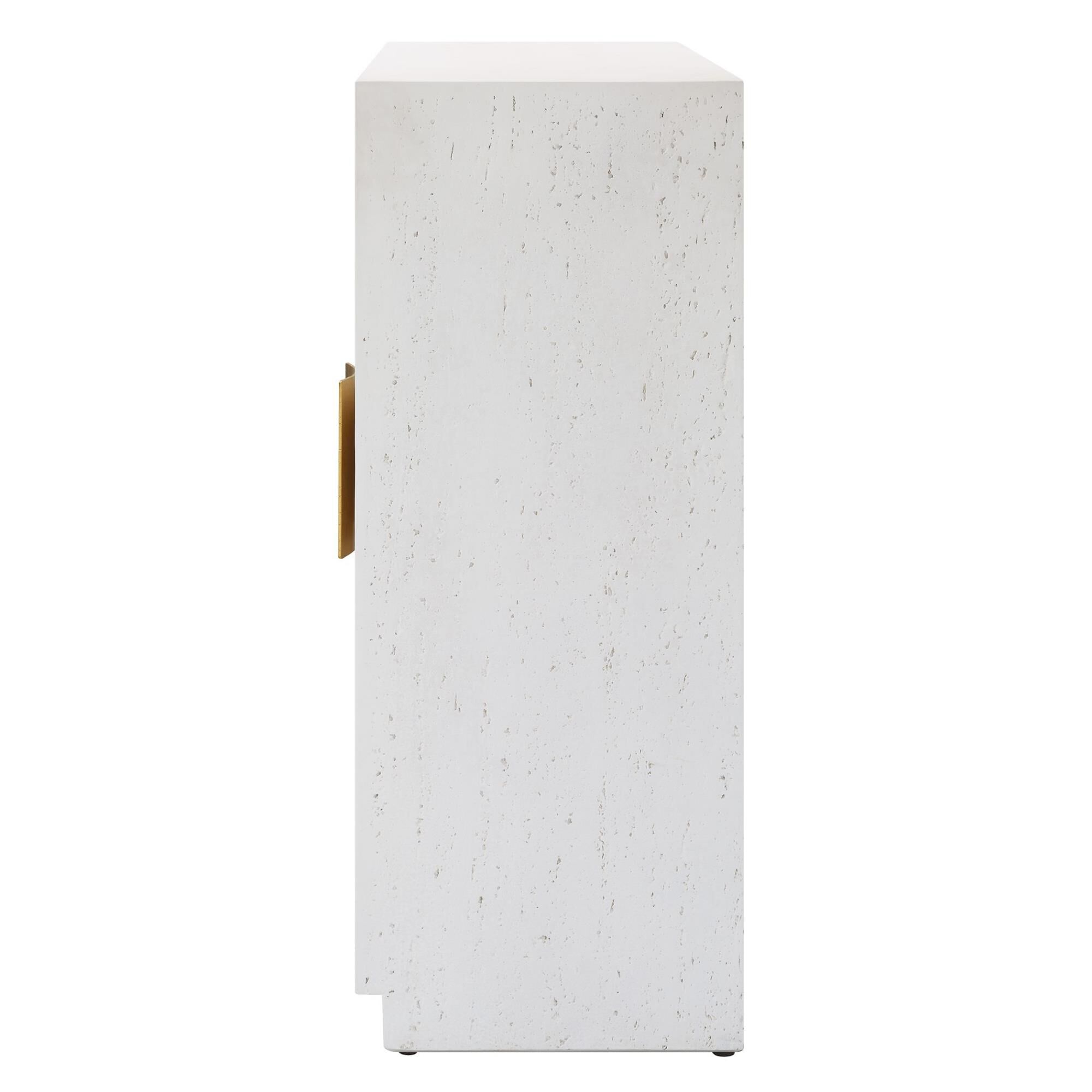 Shown in A Stylish Two Door Cabinet Crafted From Cast Resin. Emma Features A Porous Textured Surface For An O finish