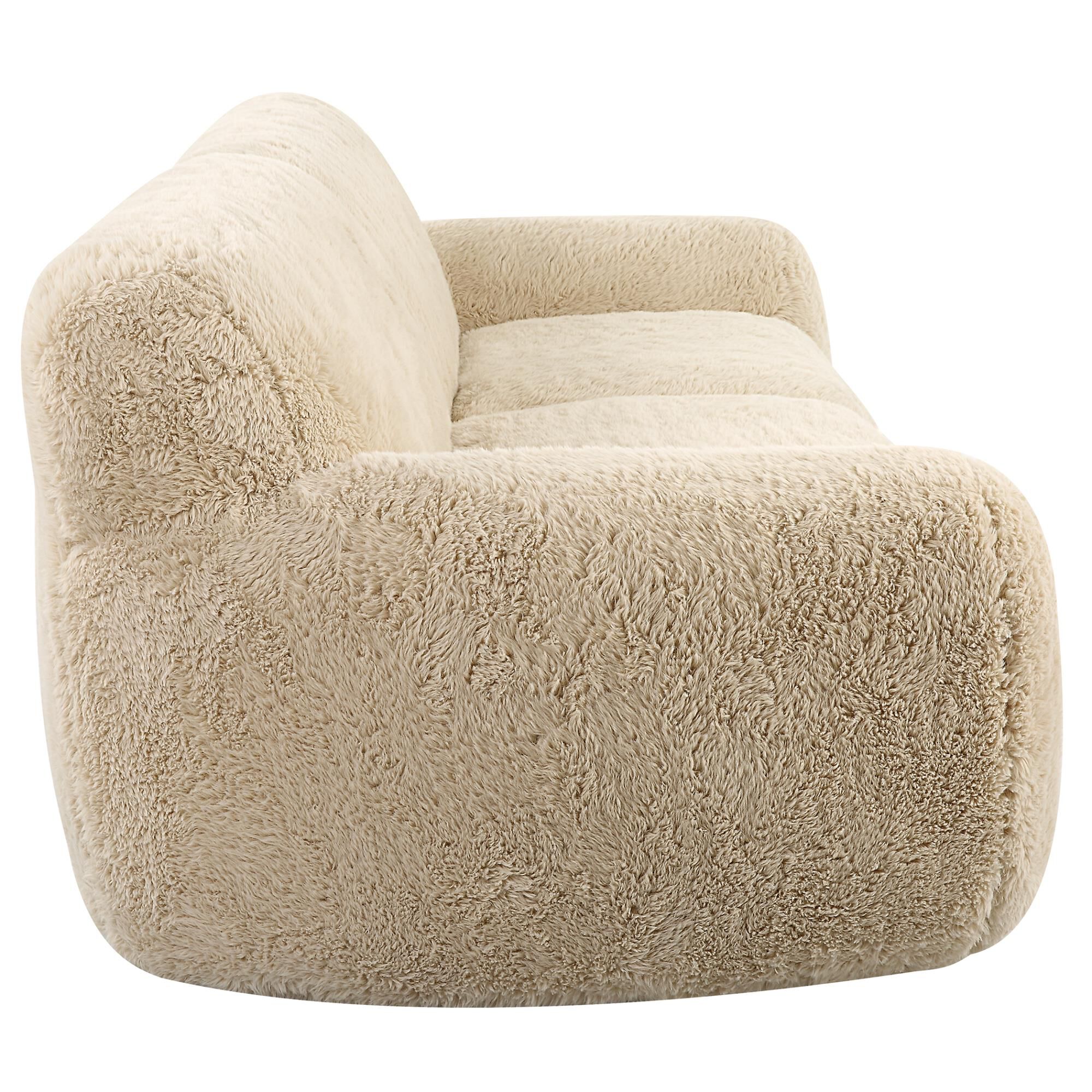 Shown in The Definition Of A Cozy Place To Rest, The Caramel Toned Long-Haired Faux Sheepskin Creates Rich Te finish