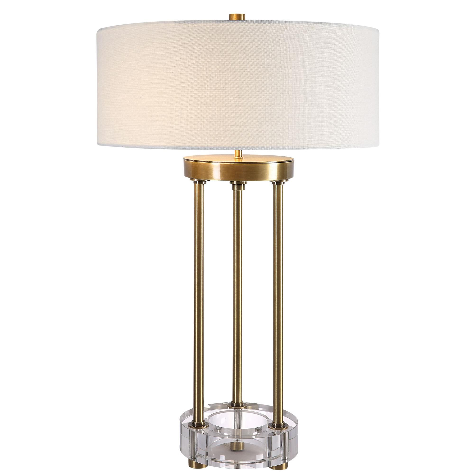 Shown in Sophisticated And Timeless, This Table Lamp Showcases An Updated Traditional Feel With Solid Iron Ro finish and Round Hardback Drum shade