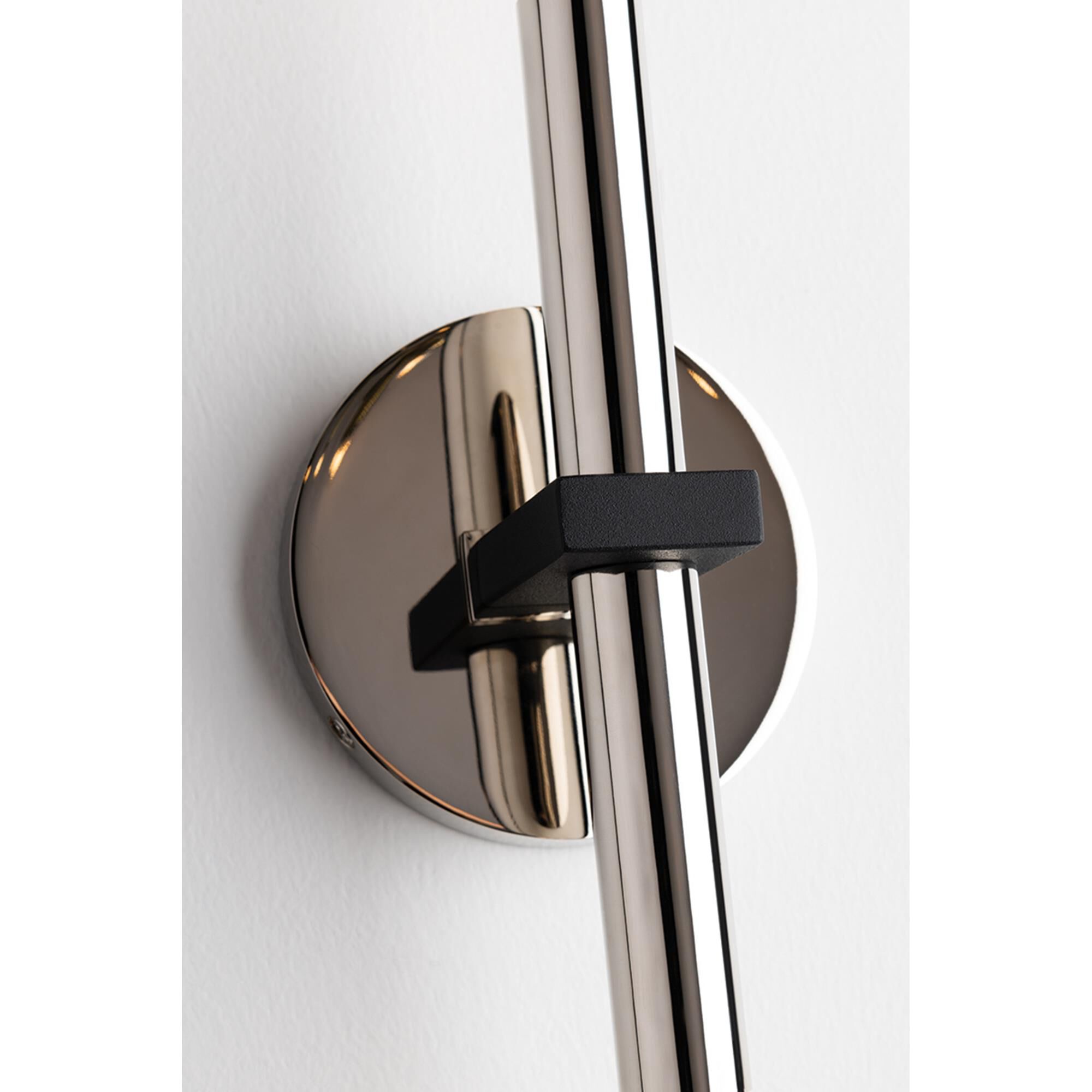 Shown in Polished Nickel finish and Black accent