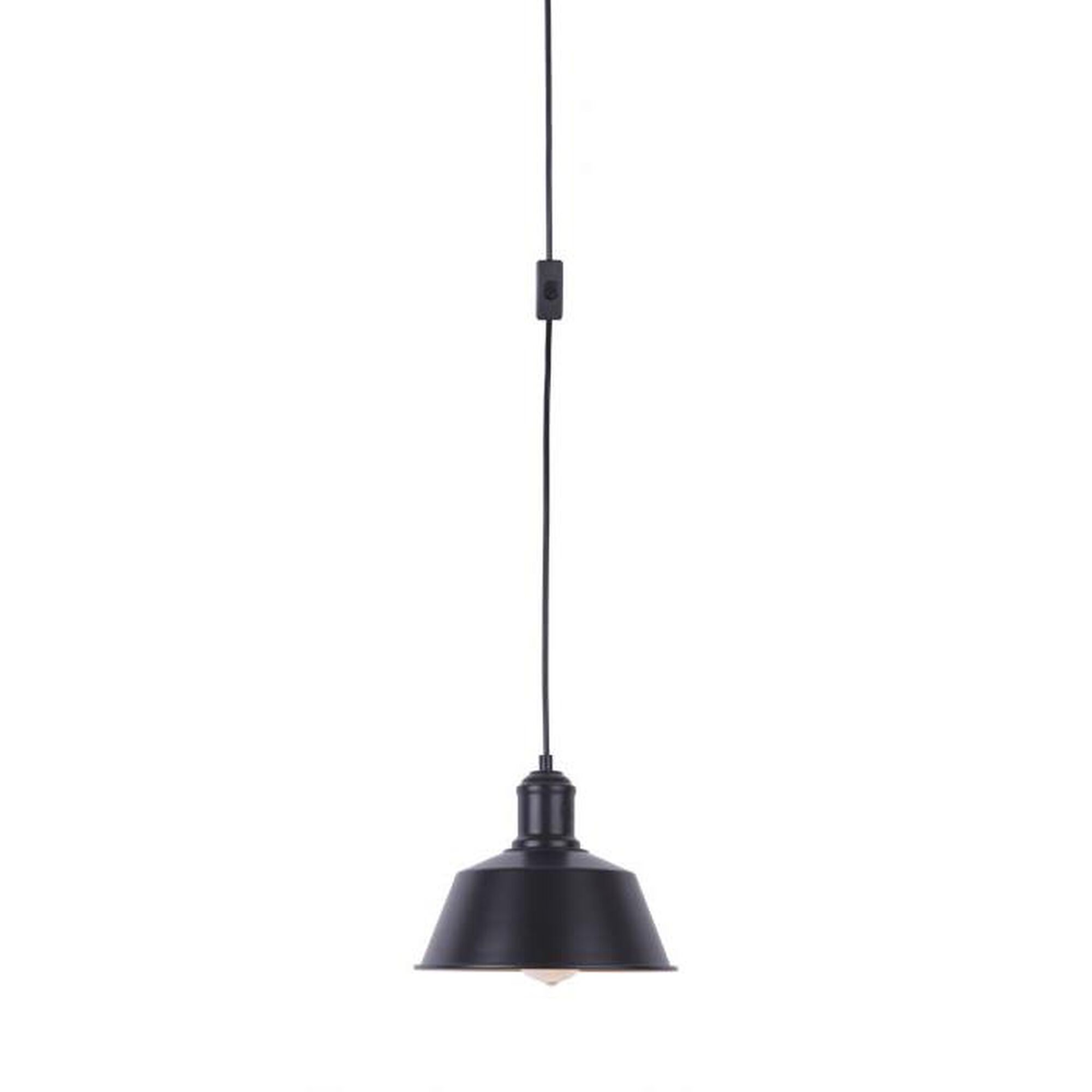 Shown in Flat Black finish and Bell glass