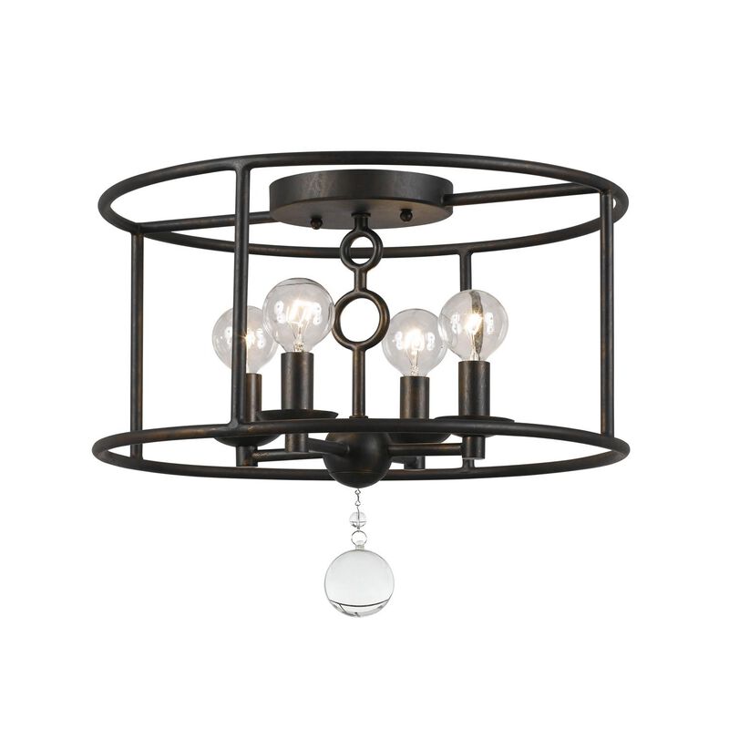 Cameron 15 Inch 4 Light Semi Flush Mount by Crystorama