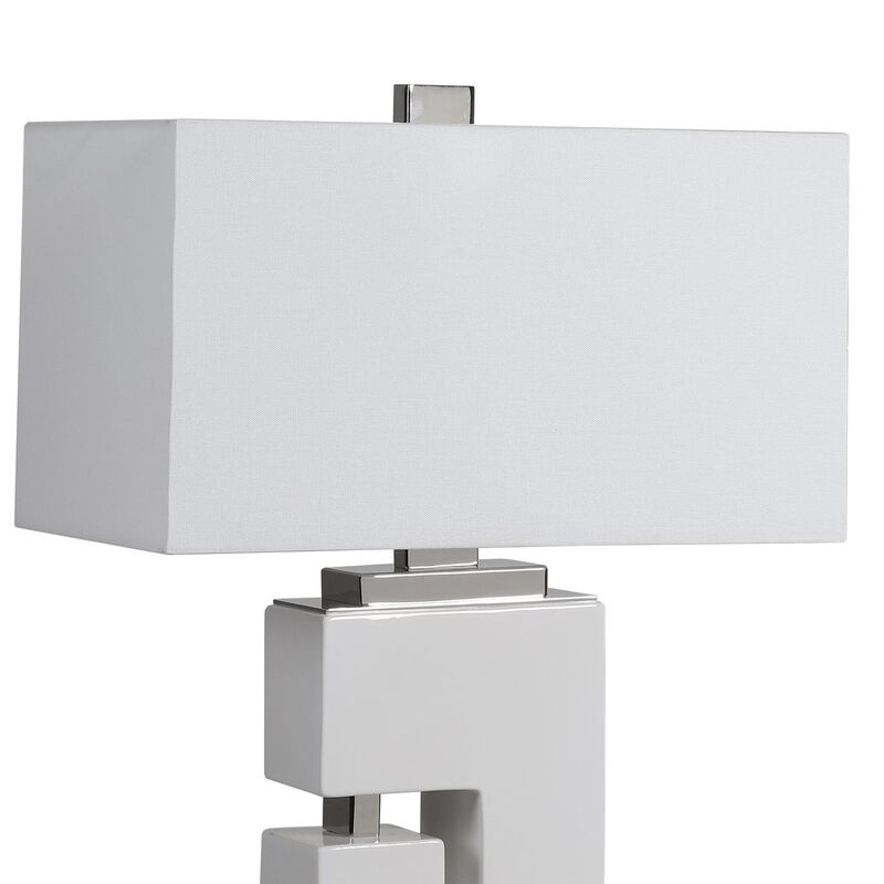 Tetris White Table Lamp by Uttermost