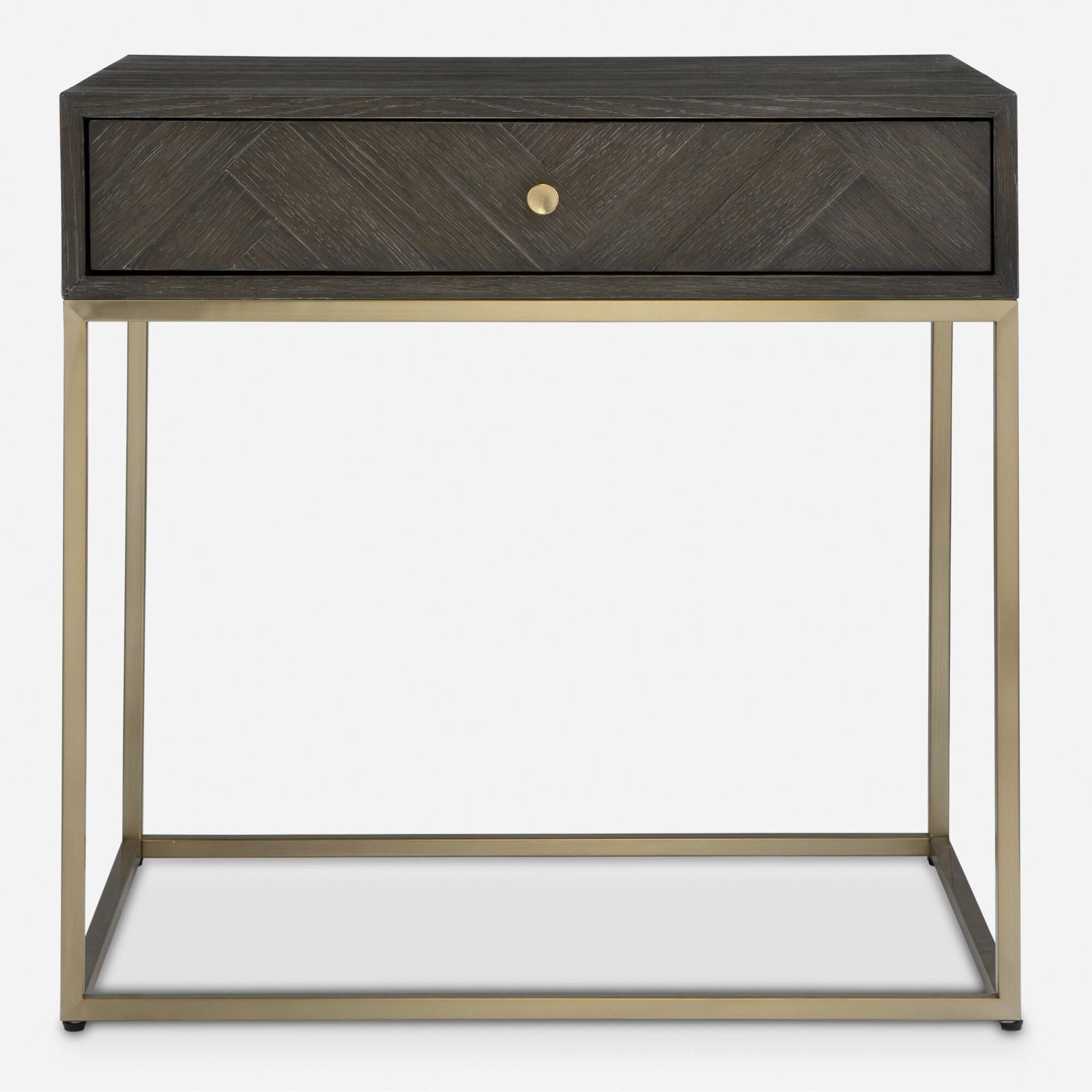 Shown in Showcasing Understated Style, The Armistead Side Table Is Layered In A Dark Walnut Finished Oak Vene finish