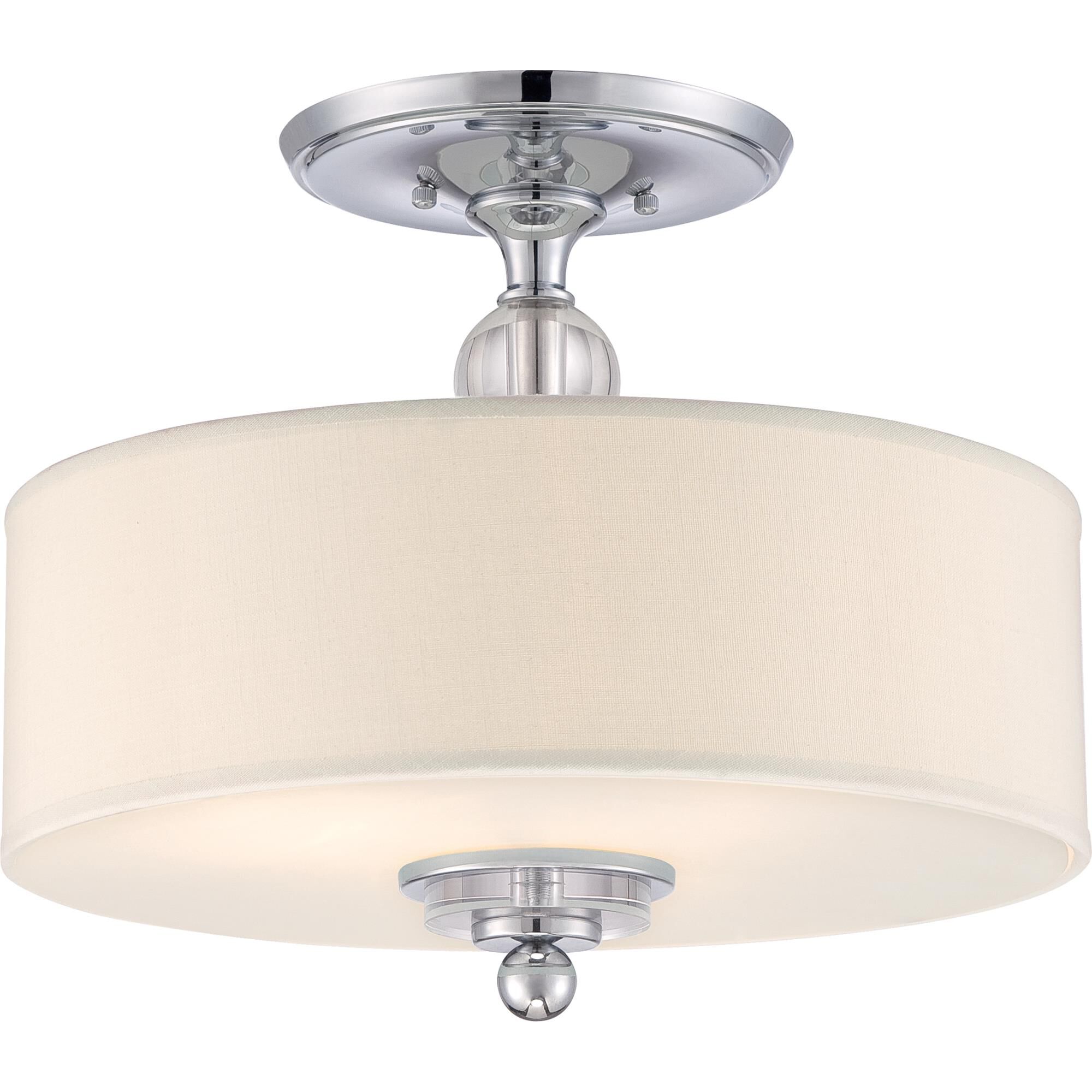 Shown in Polished Chrome finish and Cream Linen Fabric shade