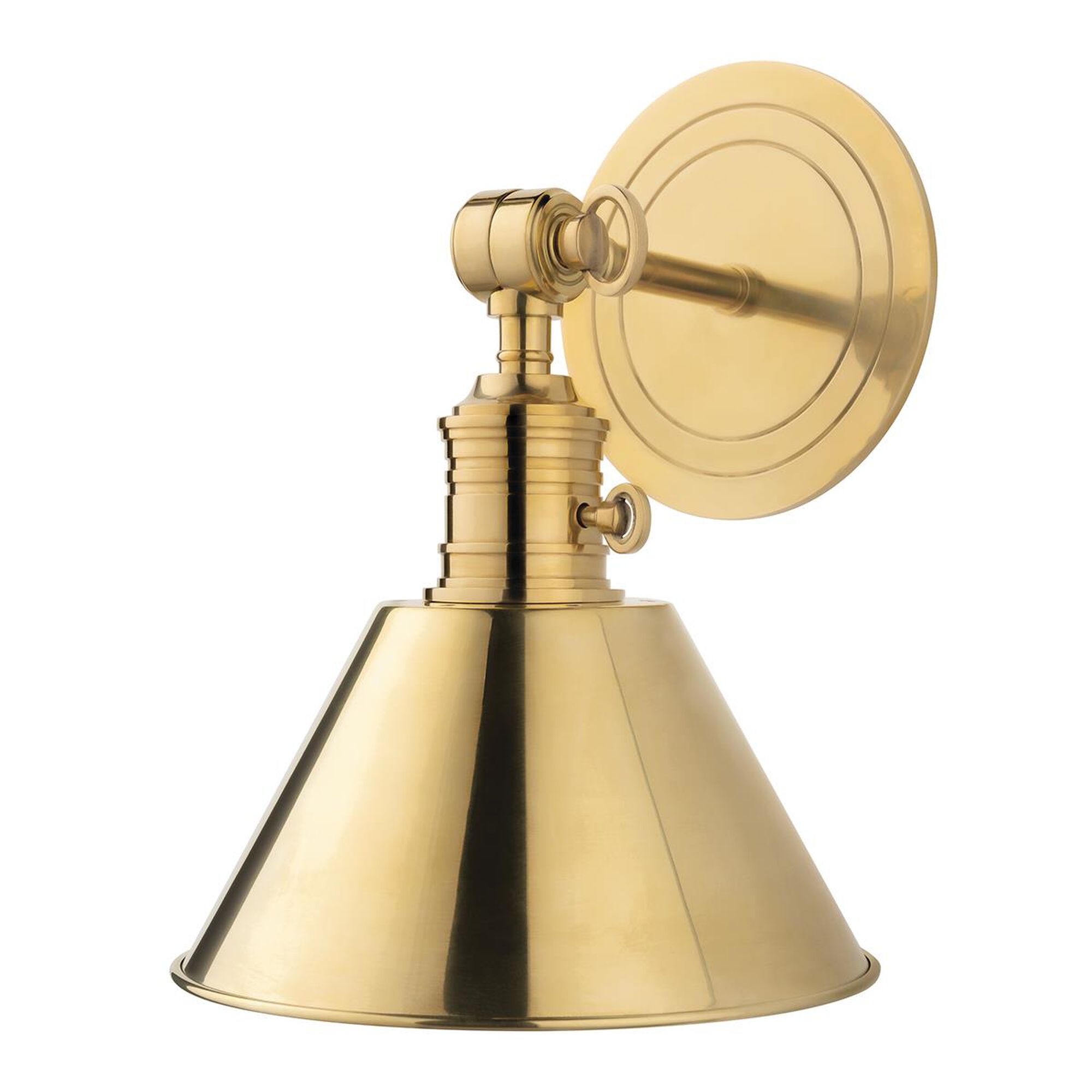 Shown in Aged Brass finish and Aged Brass shade