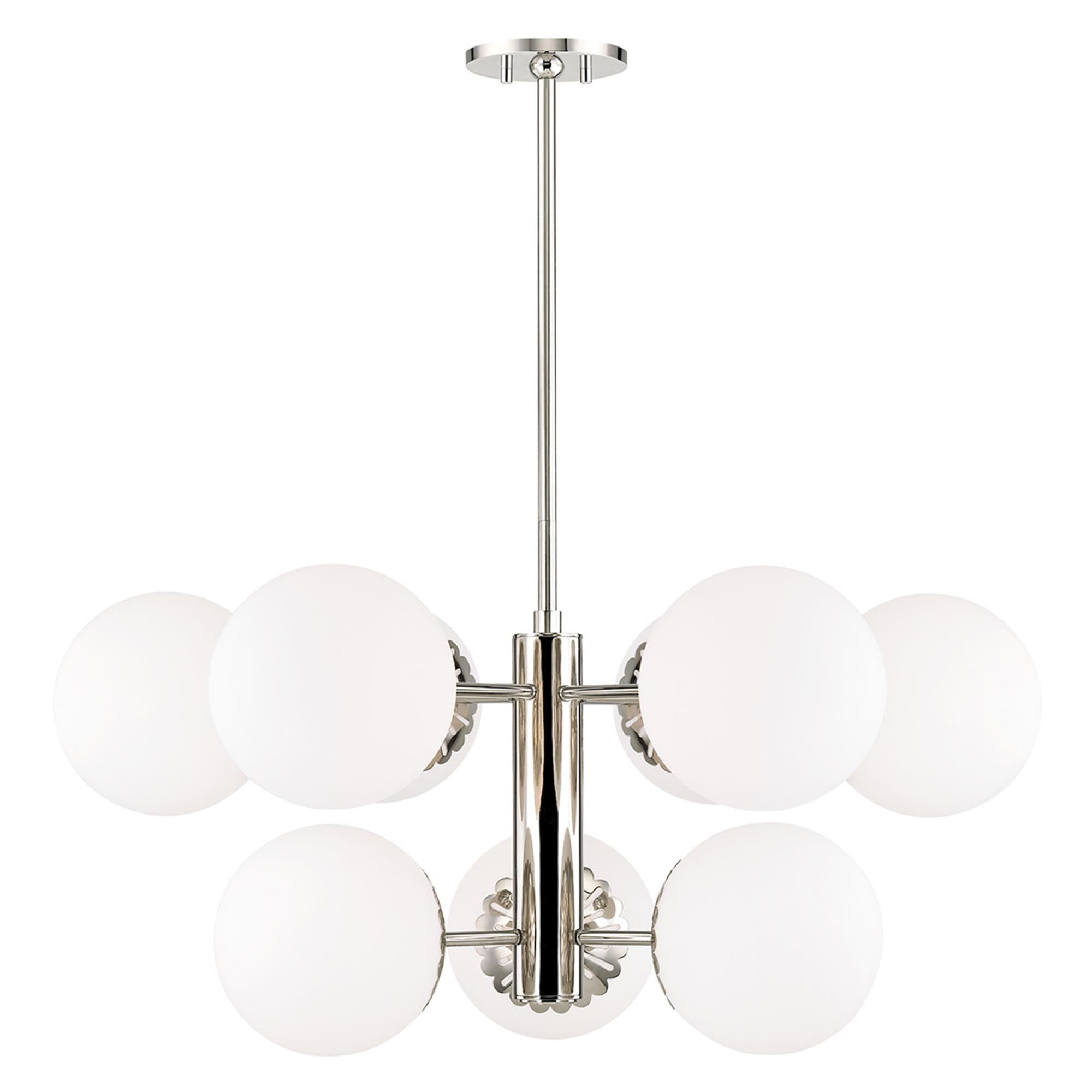 Shown in Polished Nickel finish and Opal Glossy glass