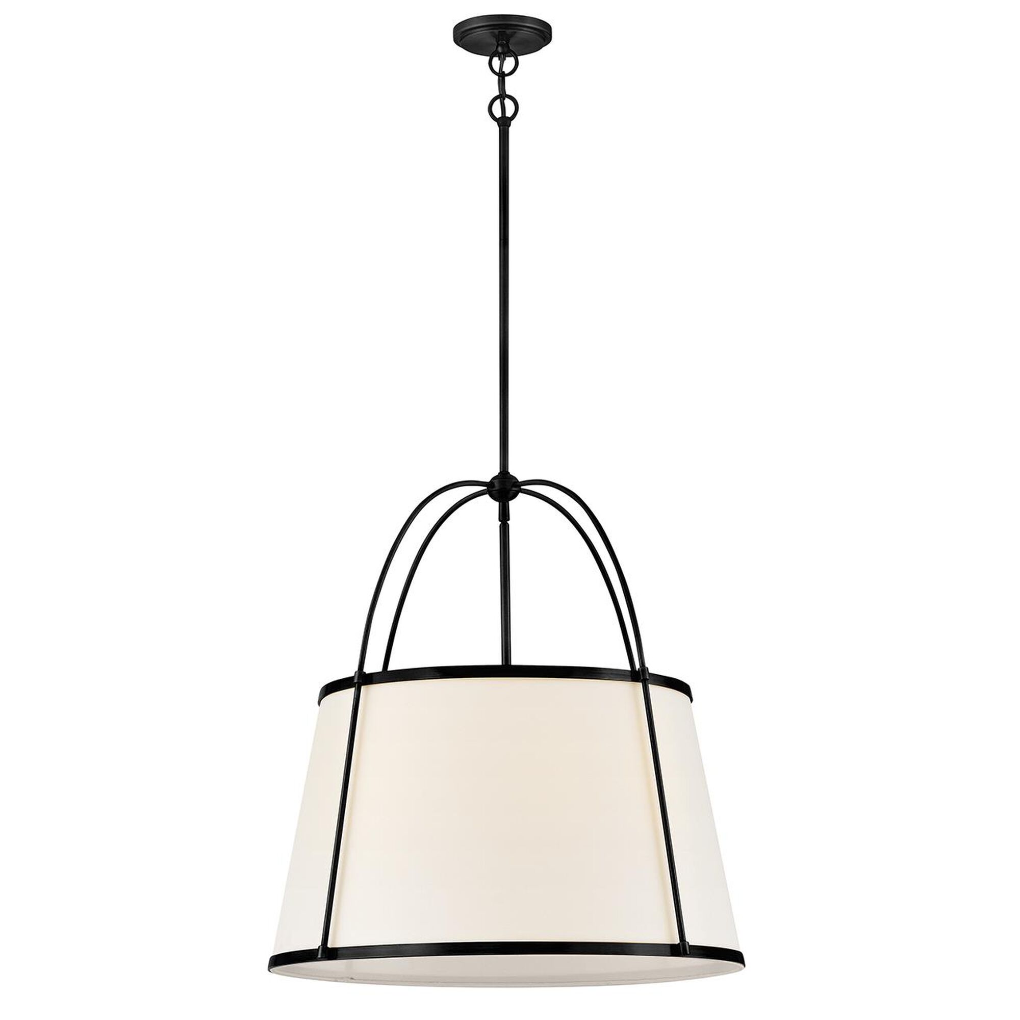 Shown in Black finish and Off-White Linen shade