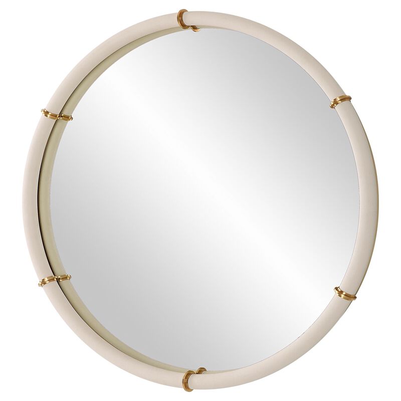 Uttermost Cyprus White Round Mirror Decorative Mirrors by Uttermost