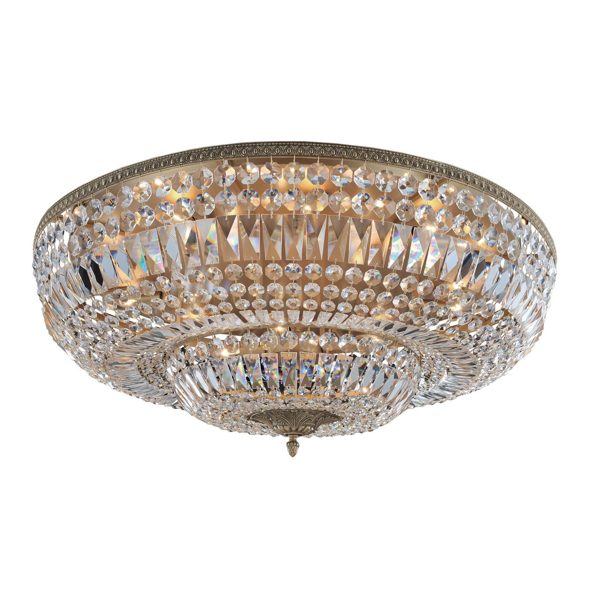 Shown in Antique Gold finish and Firenze Clear crystal