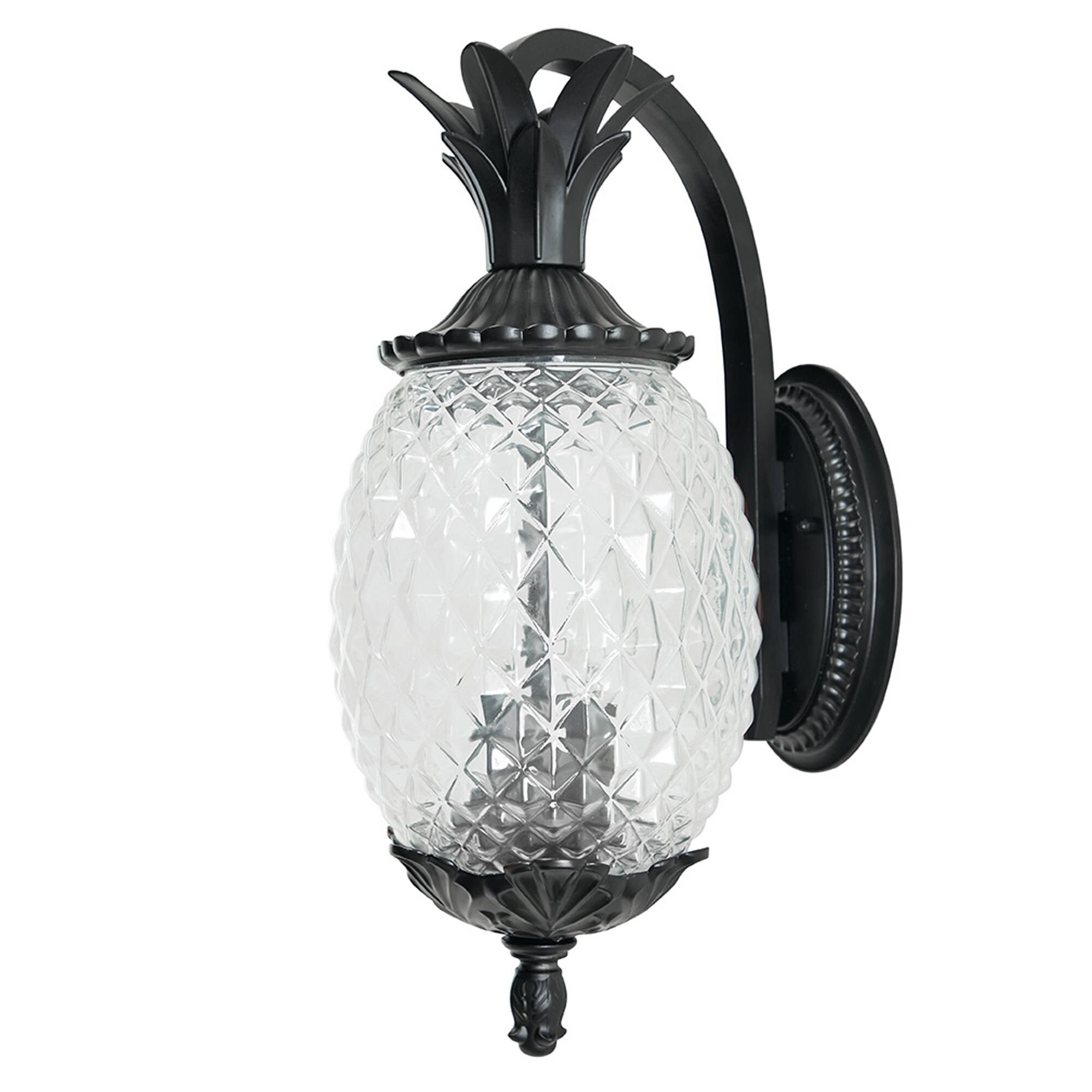 Shown in Matte Black finish and Clear glass and Clear Pineapple Glass Globe shade