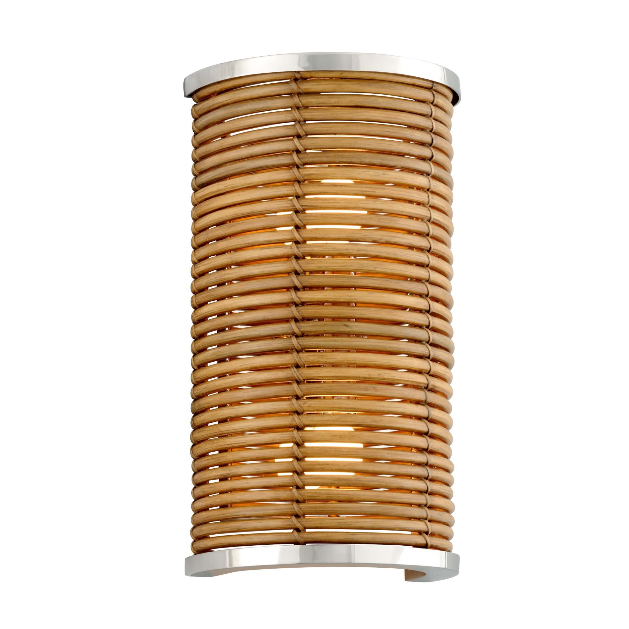 Shown in Natural Rattan-Stainless Steel finish and Natural Rattan shade