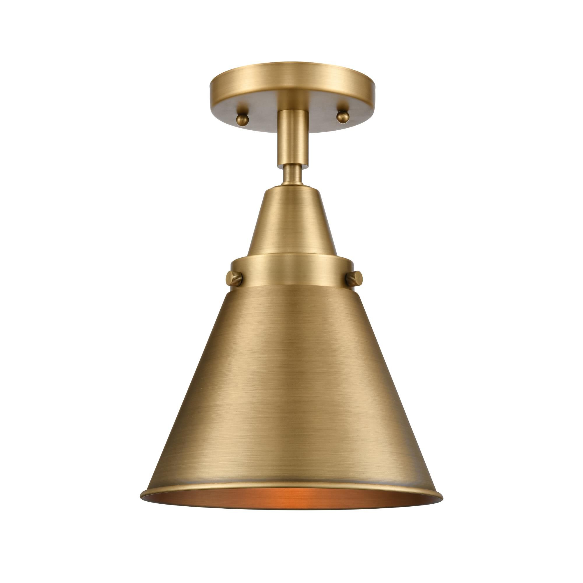 Shown in Brushed Brass finish and No Glass glass and Brushed Brass Appalachian shade