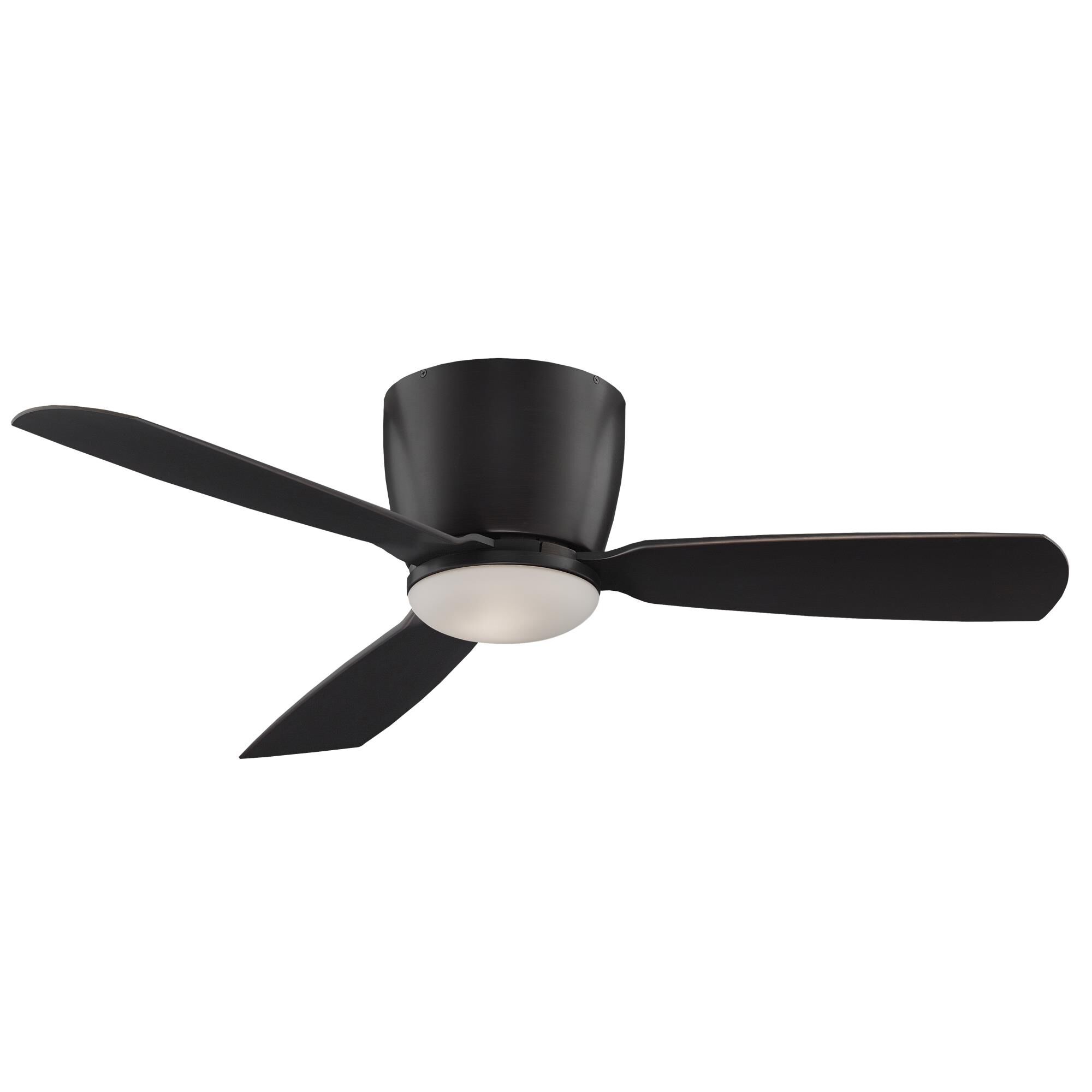 FANIMATION Embrace 44 in. Integrated LED Dark Bronze Ceiling Fan with Opal Frosted Glass Light Kit and Remote Control