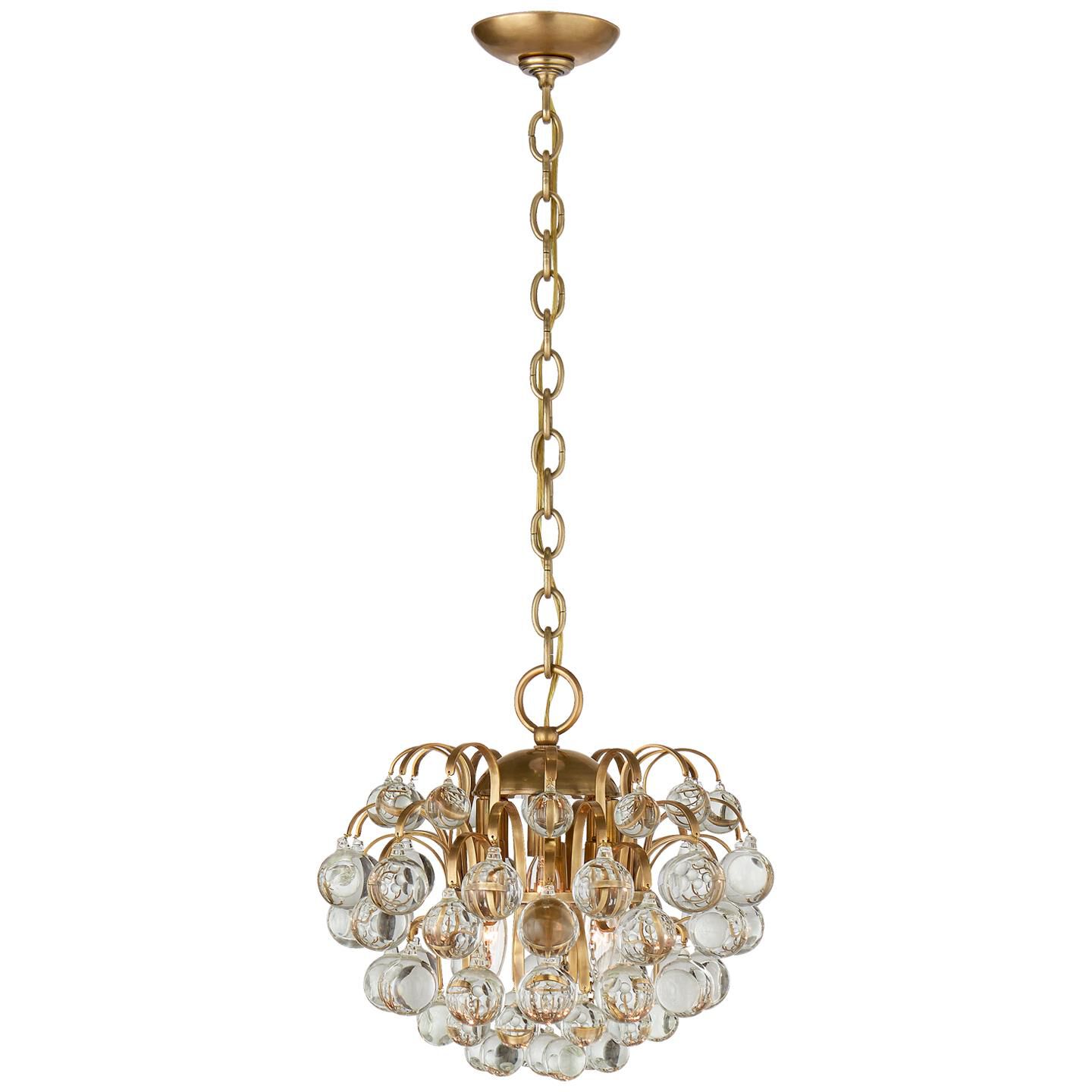 Joe Nye Regency Large Chandelier in Hand-Rubbed Antique Brass with See