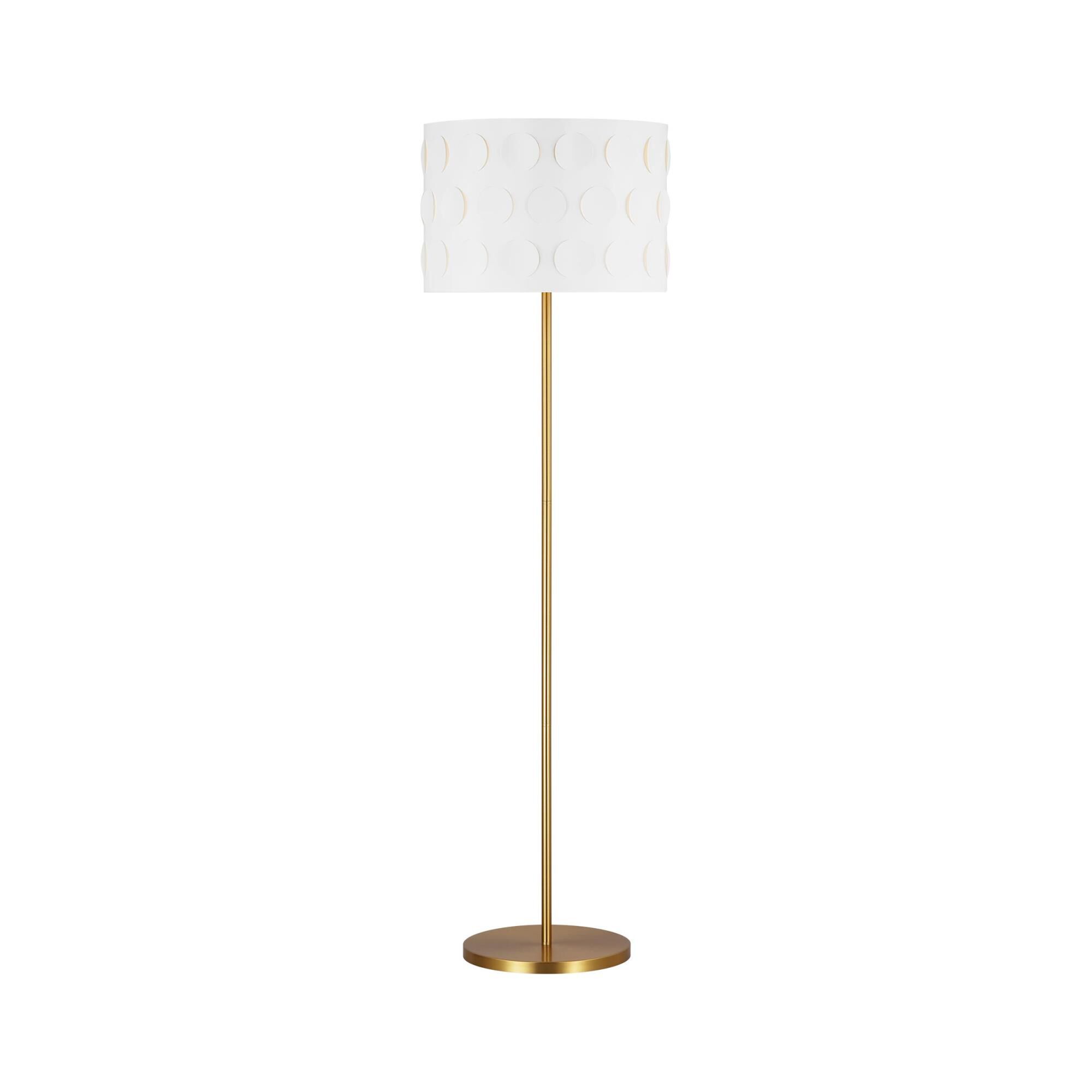 Visual Comfort Studio Dylan Floor Lamp in Burnished Brass by Thomas O'Brien  
