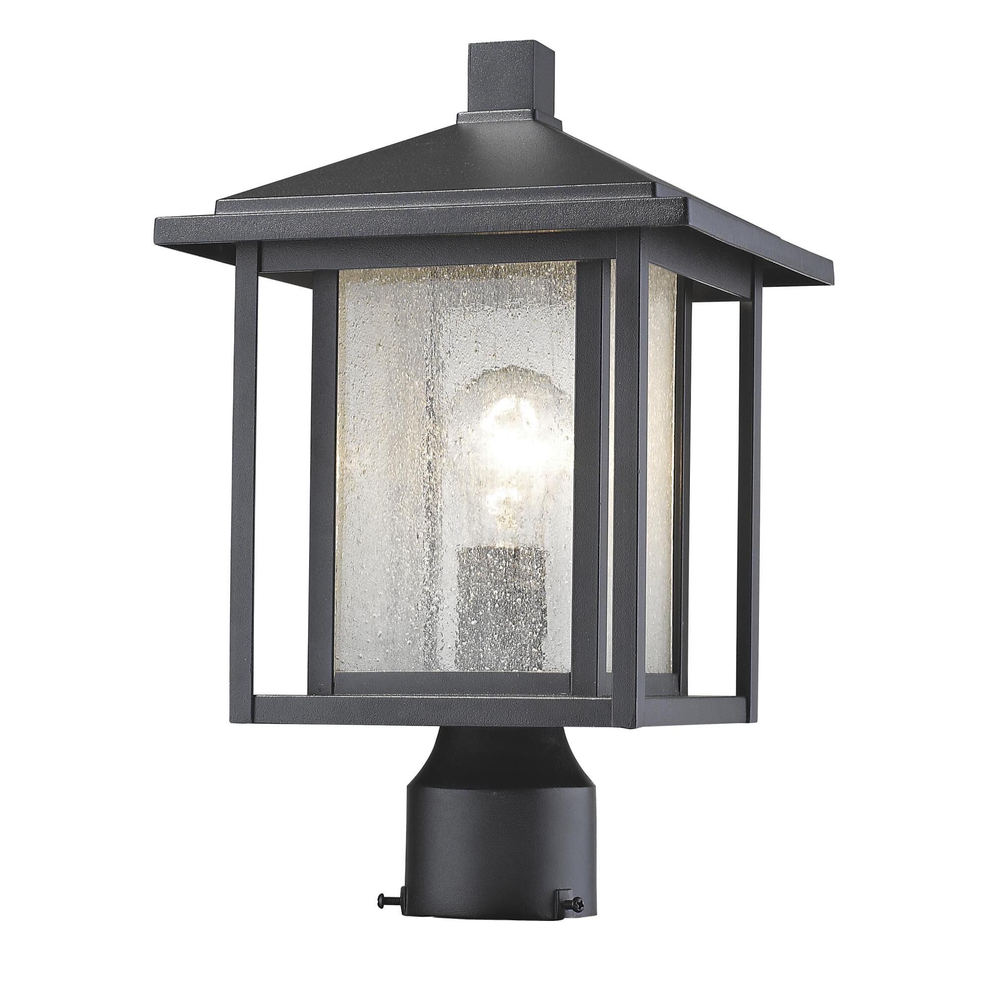Photos - Floodlight / Street Light Z-Lite Aspen 14 Inch Tall Outdoor Post Lamp Aspen - 554PHM-BK - Transition