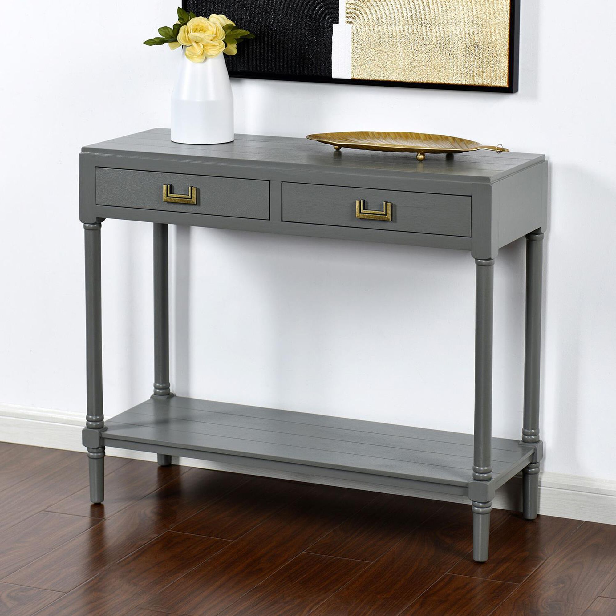 Shown in Carbon Gray and Antique Gold finish