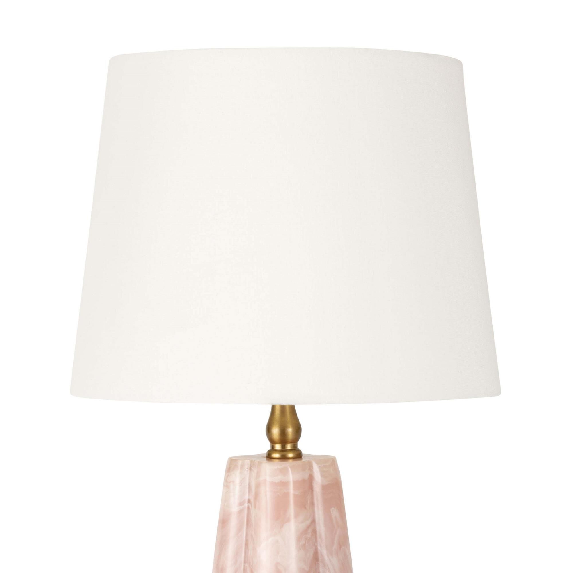 Shown in Rose finish and Linen shade