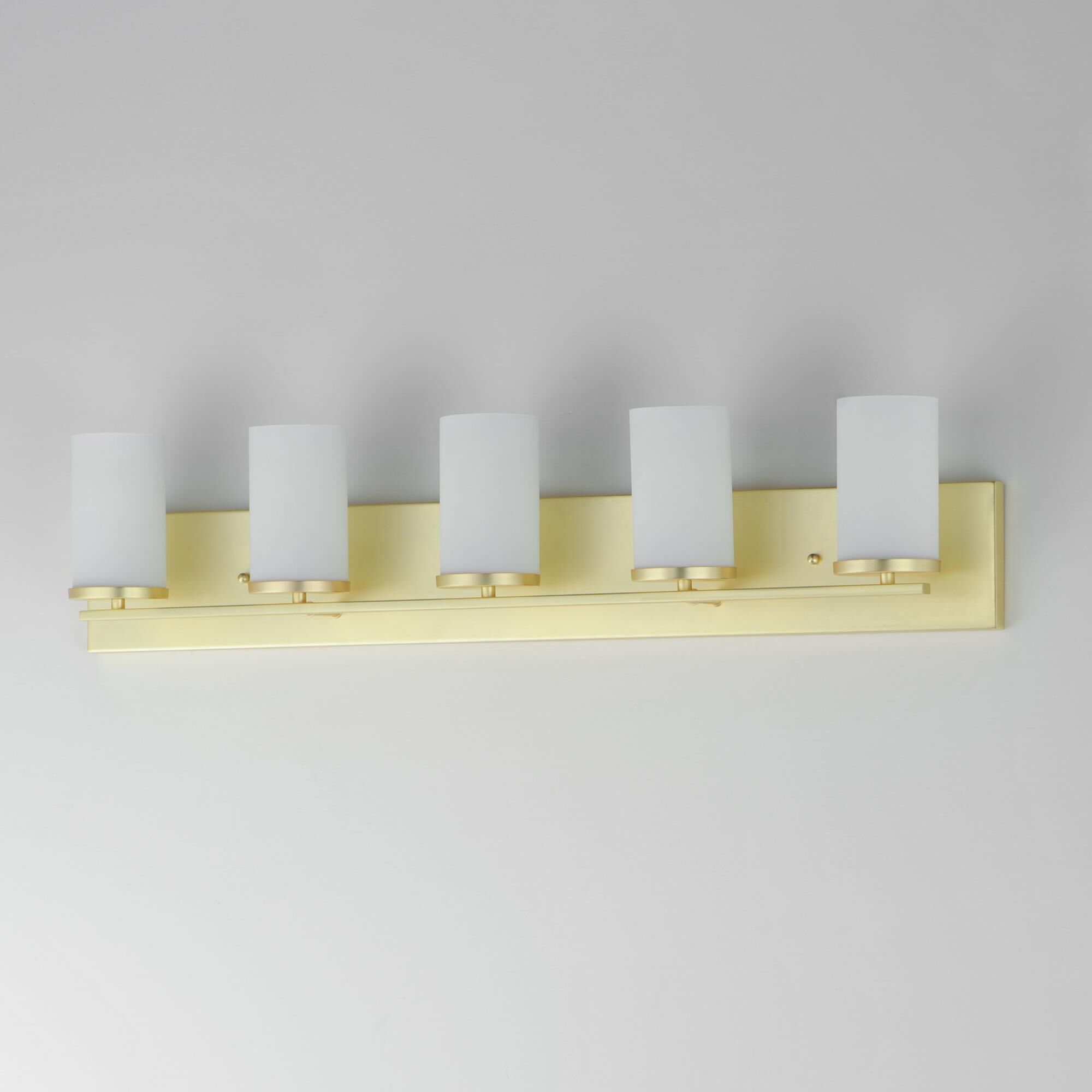 Shown in Satin Brass finish and Satin White glass and Glass shade