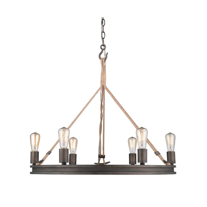 Chatham 26 Inch 6 Light Chandelier by Golden Lighting