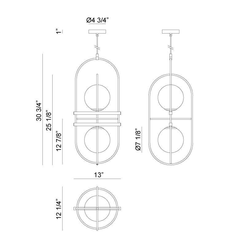 Eclipse 13 Inch Large Pendant by Matteo Lighting