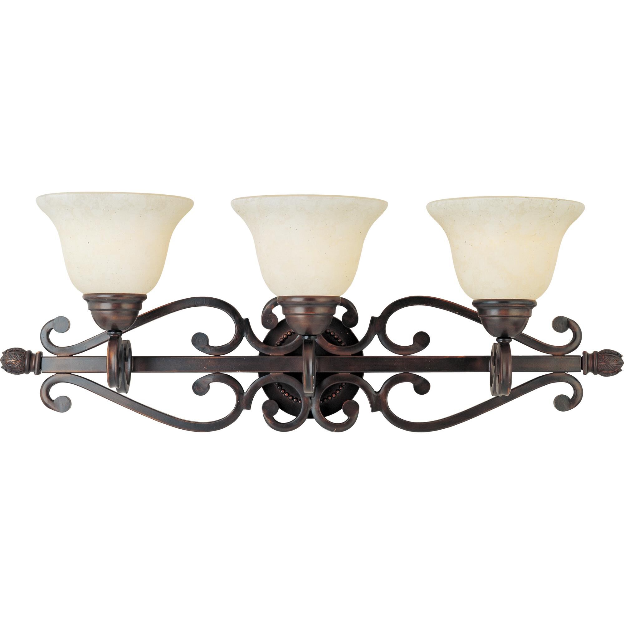 Shown in Oil Rubbed Bronze finish and Frosted Ivory glass