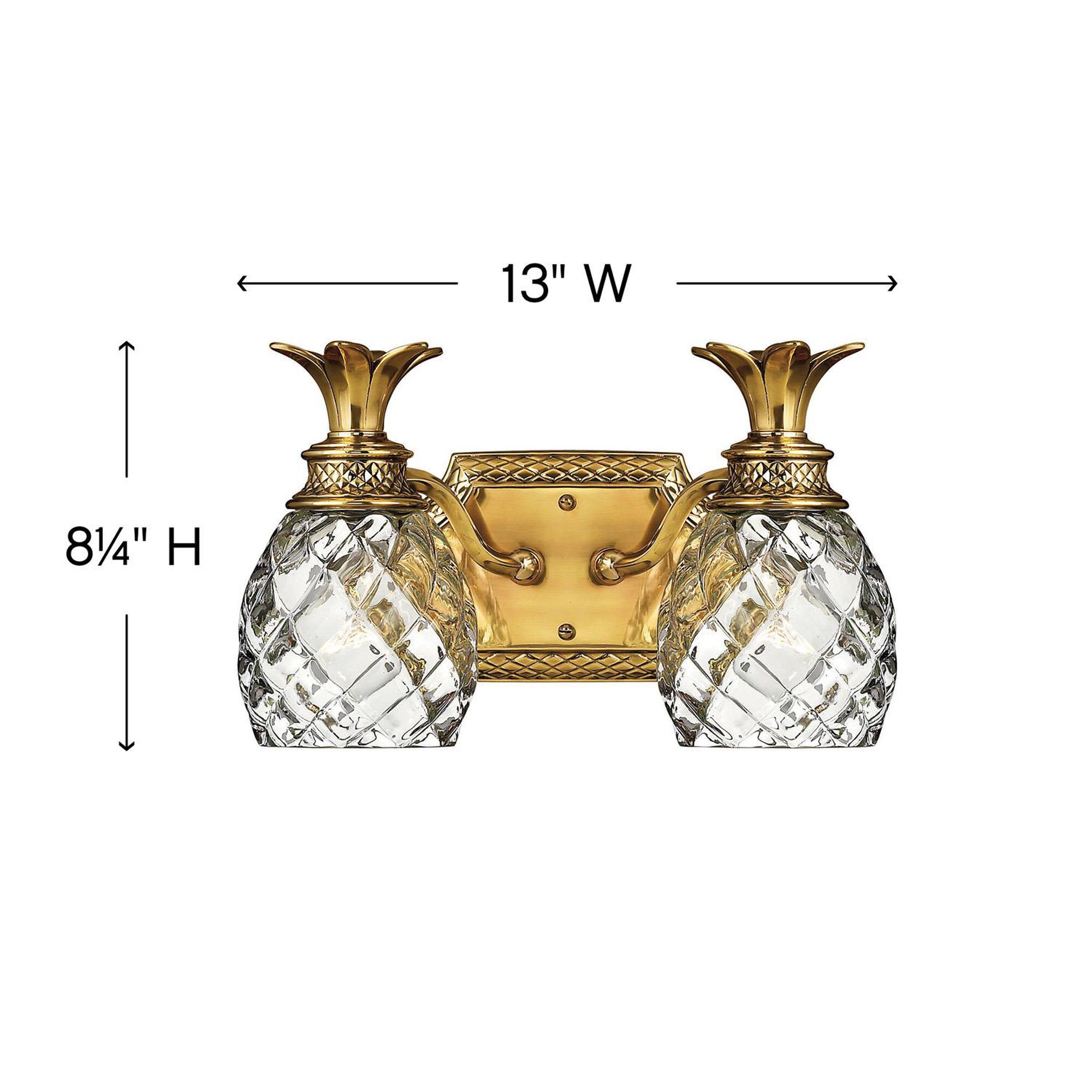 Shown in Burnished Brass finish and Clear Optic glass