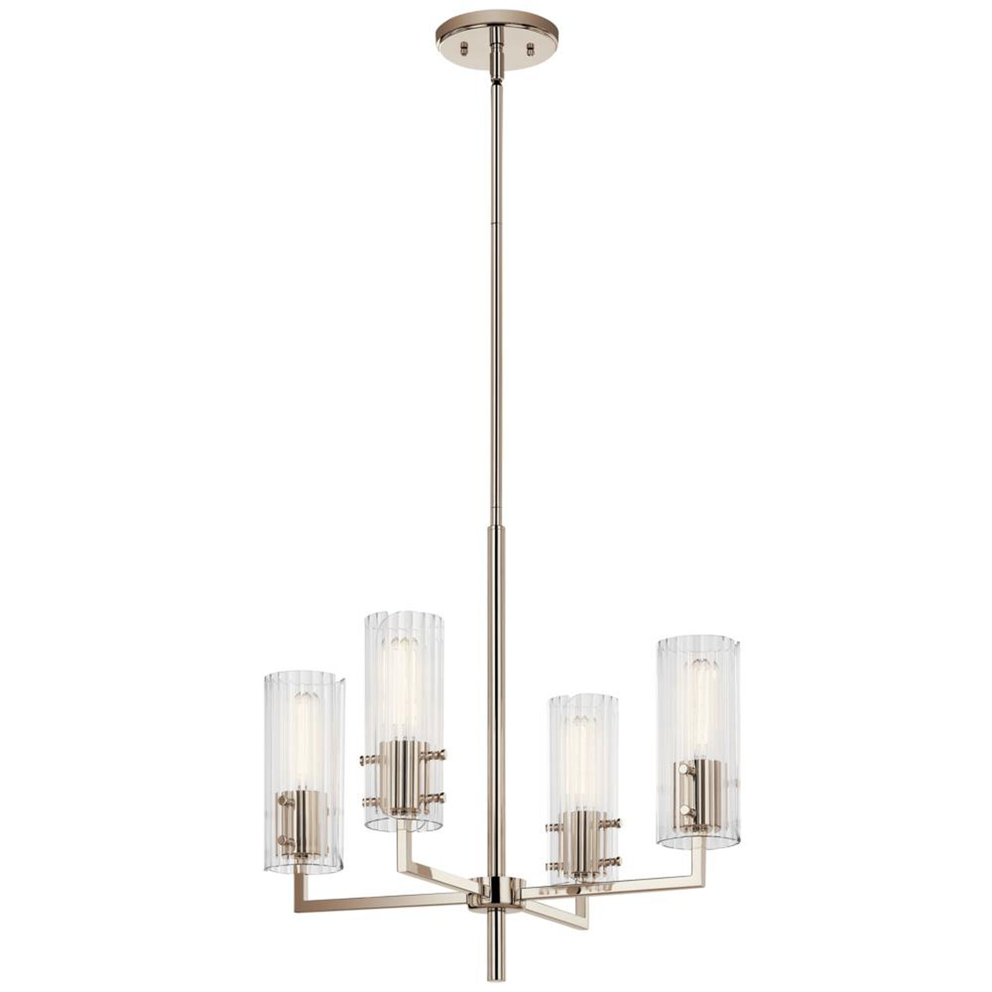 Shown in Polished Nickel finish and Clear Fluted glass