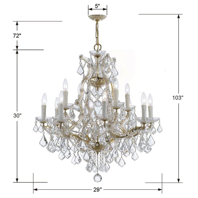 Maria Theresa 29 Inch 13 Light Chandelier by Crystorama