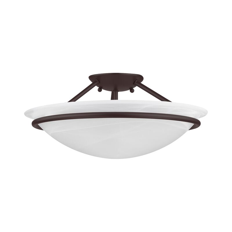 Newburgh 16 Inch 3 Light Semi Flush Mount by Livex Lighting