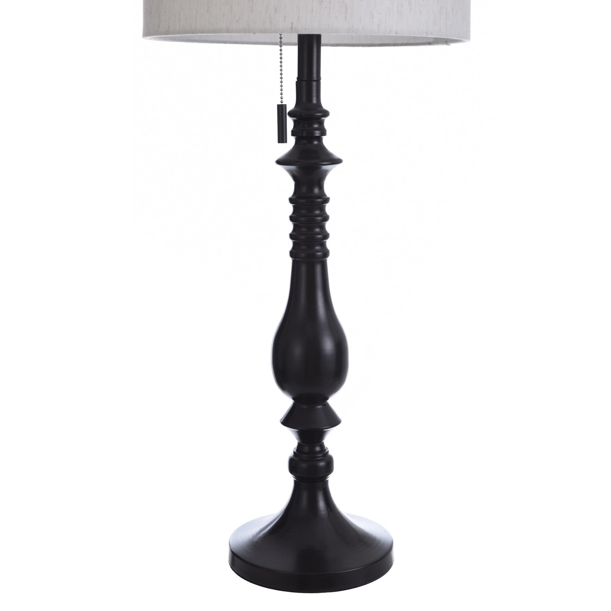 Shown in Oil Rubbed Bronze, Black, Off White finish and White Polyester Fabric shade